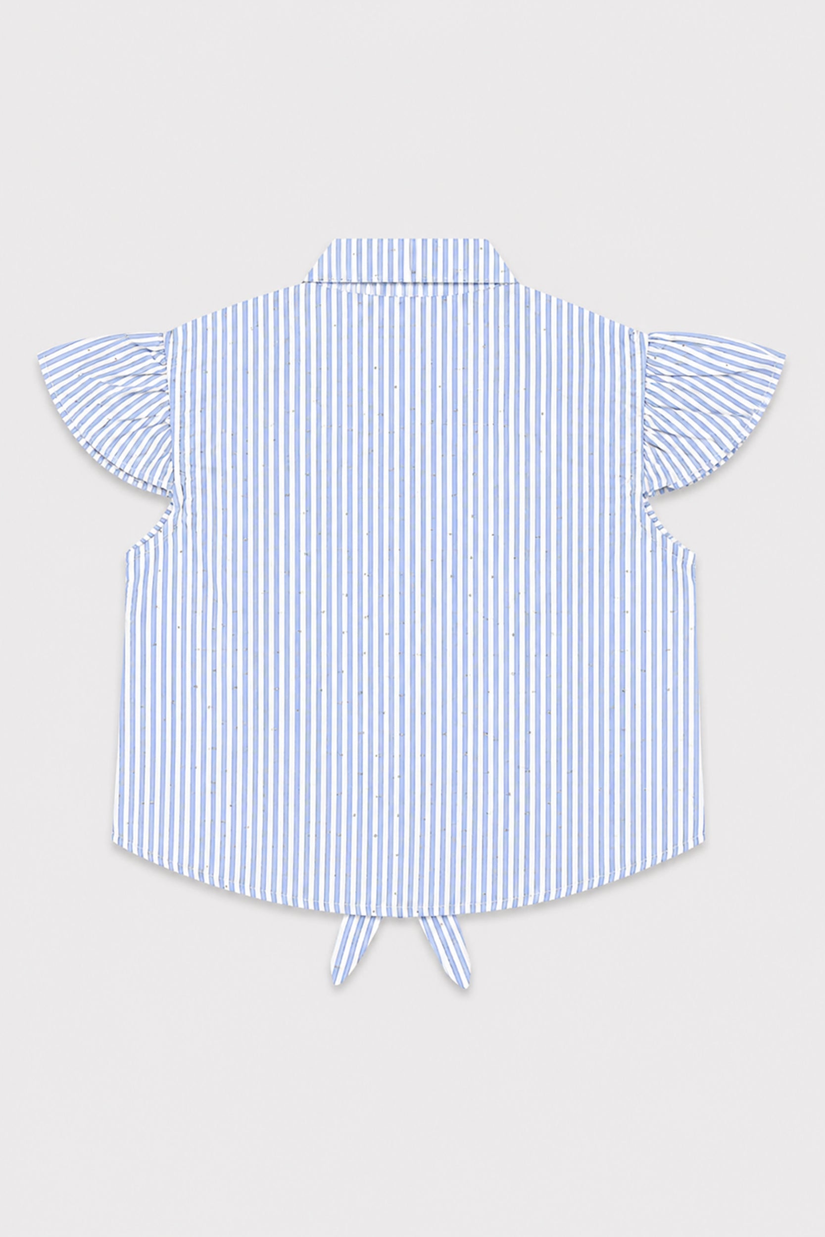 Girl's Sky Stripe Flutter Shirt | Giggles Crew Kids Clothing Pakistan |