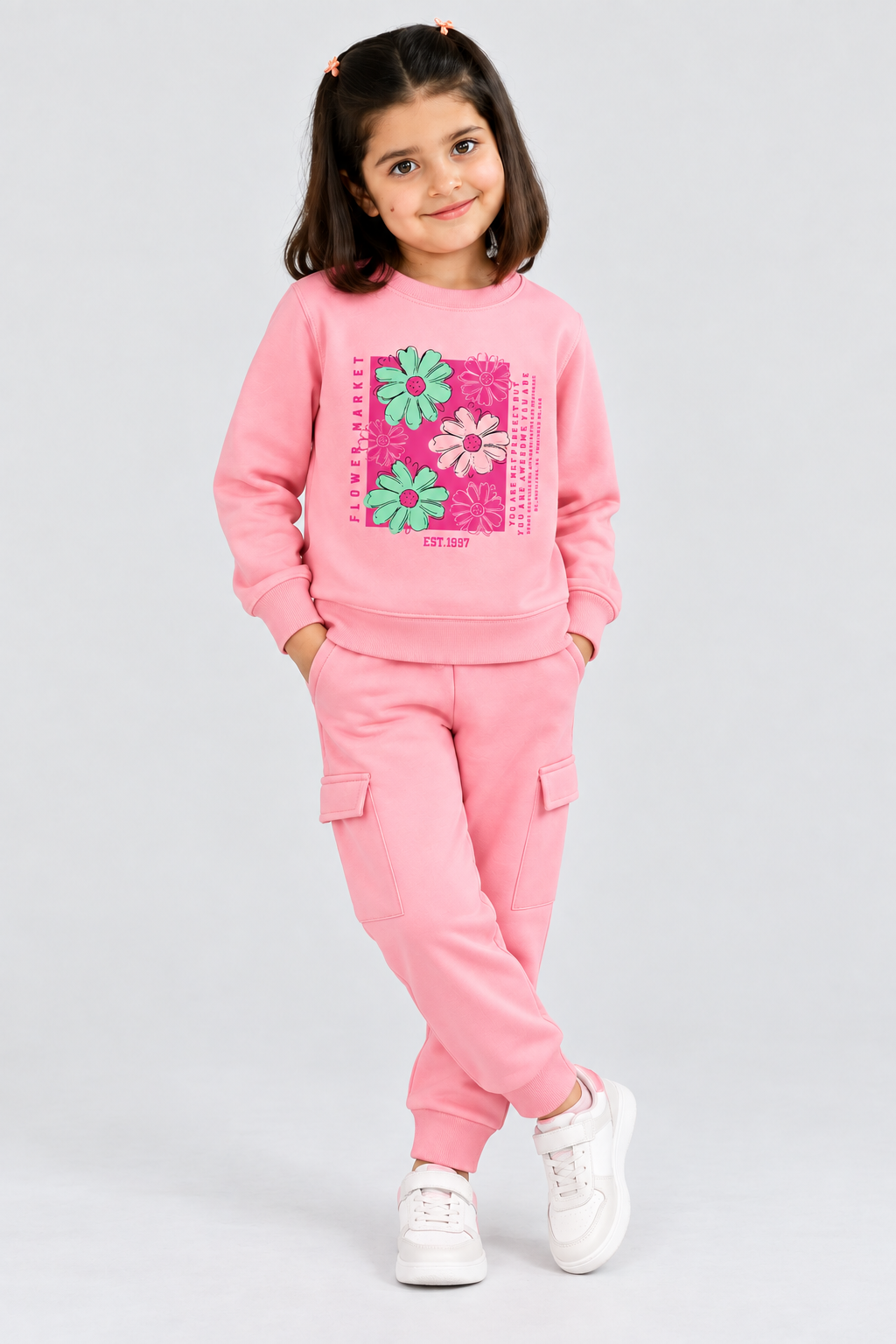 Girls Flower Market Pink Coord Set