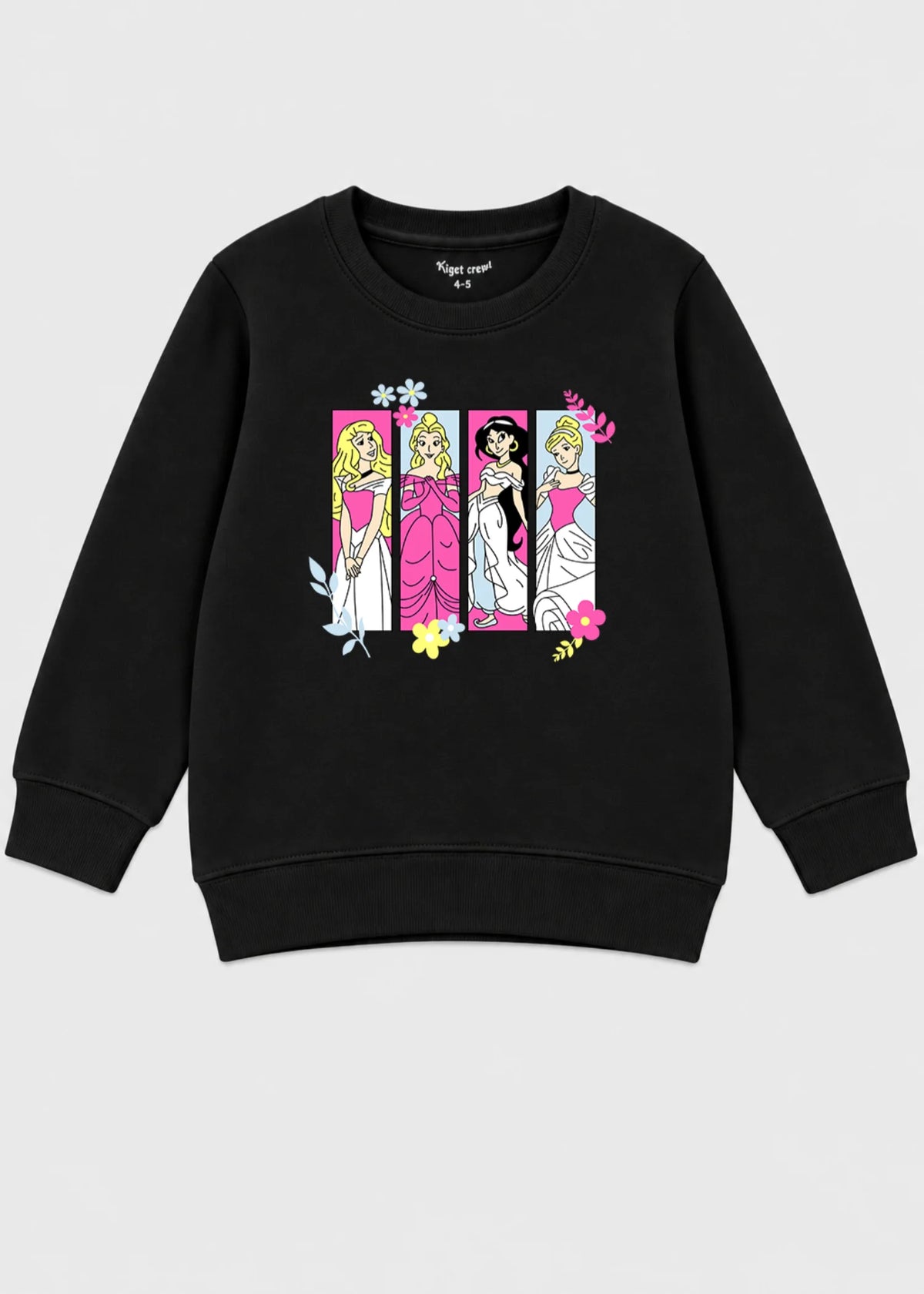 Girls black Princess Print Sweatshirt