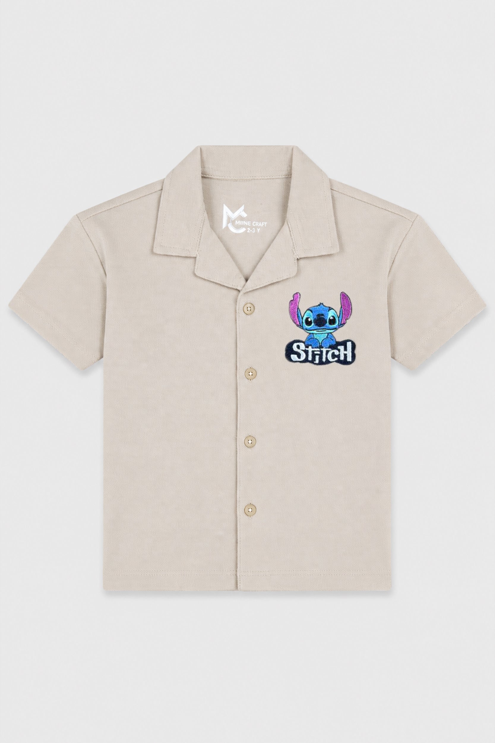 Boys Stitch Charm Cuban Collar Shirt | Giggles Crew Kids Clothing Pakistan |