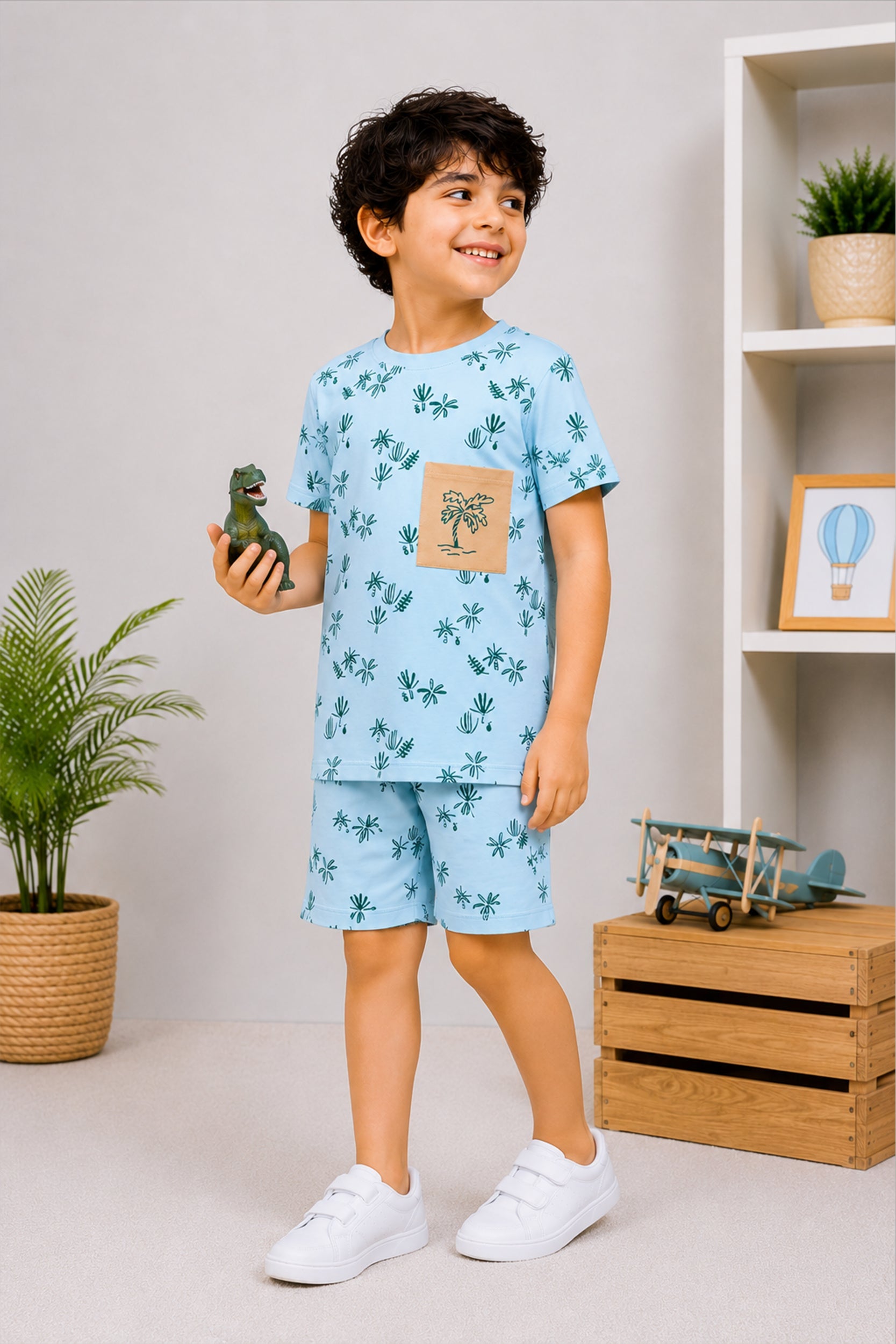 Boys palm tree Short Set | Giggles Crew Kids Clothing Pakistan |