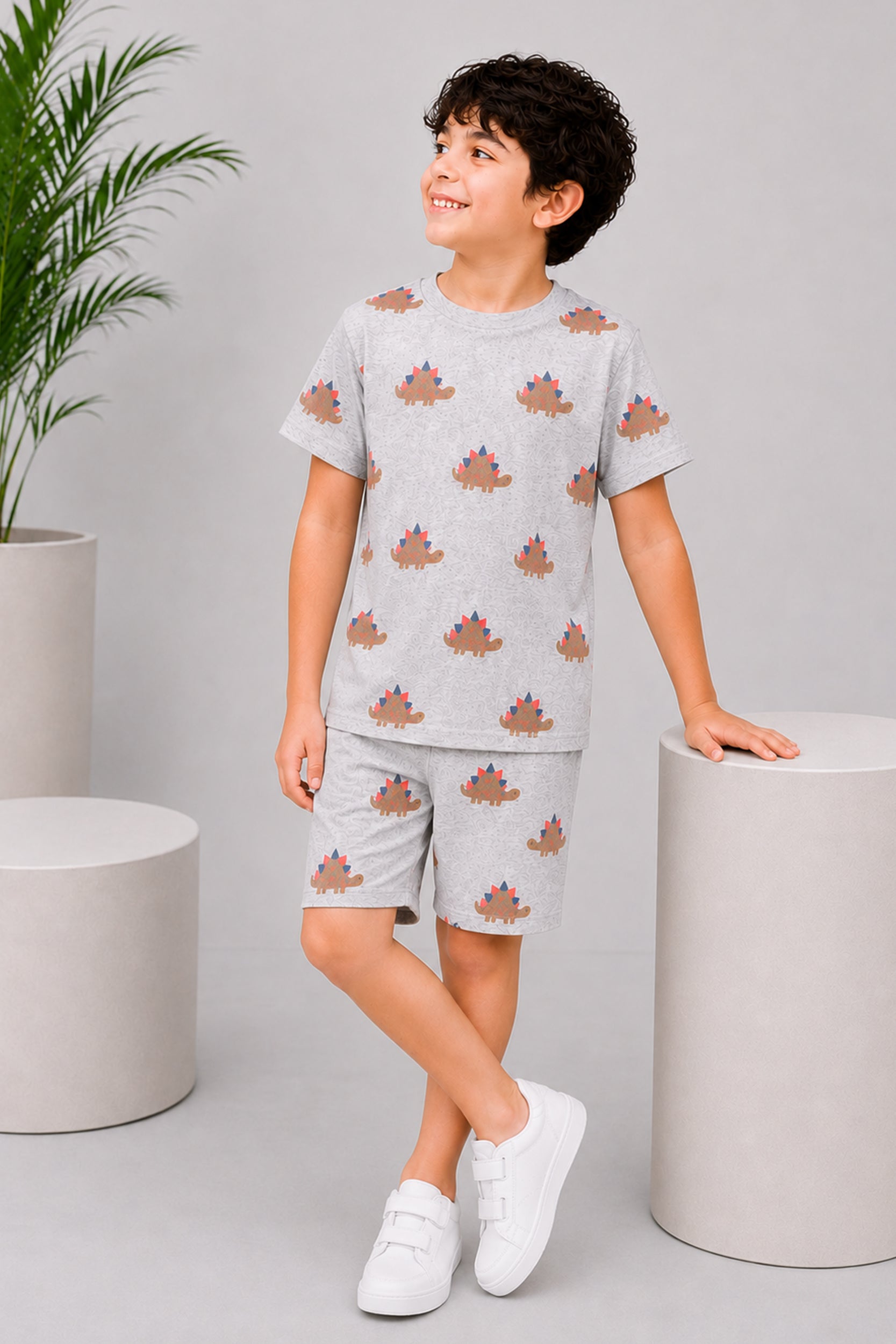 Boys Dino Roar Summer Co-ord Set | Giggles Crew Kids Clothing Pakistan |
