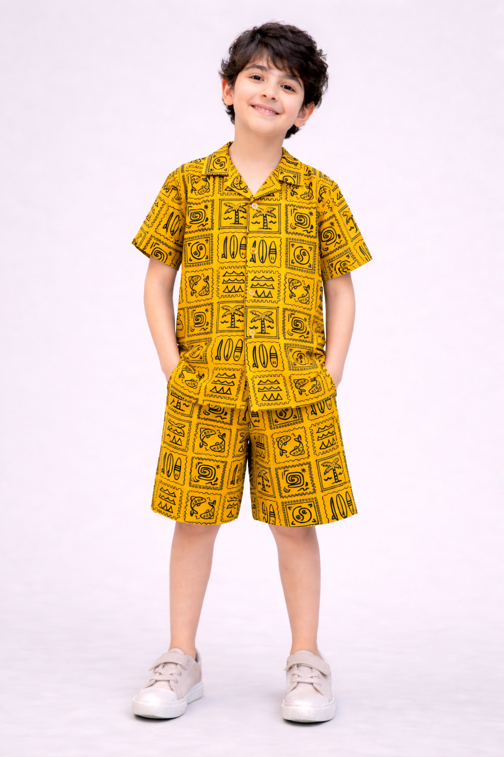 Boys lime printed suit | Giggles Crew Kids Clothing Pakistan |