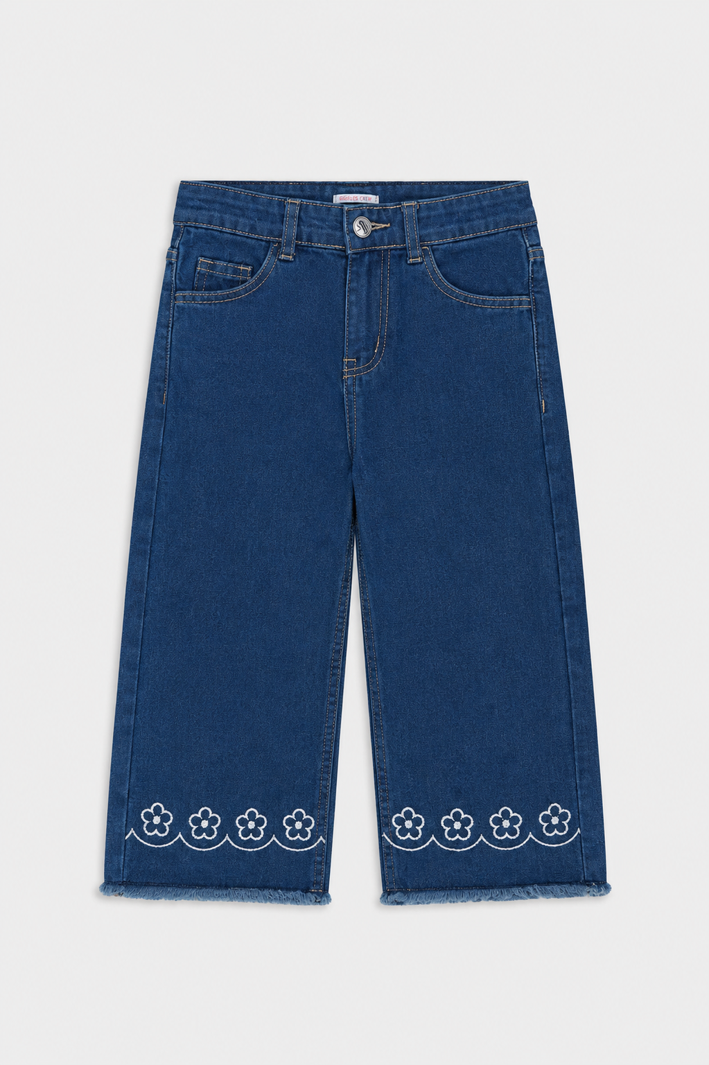 wide-leg embroidered denim pants | Giggles Crew Kids Clothing Pakistan |
