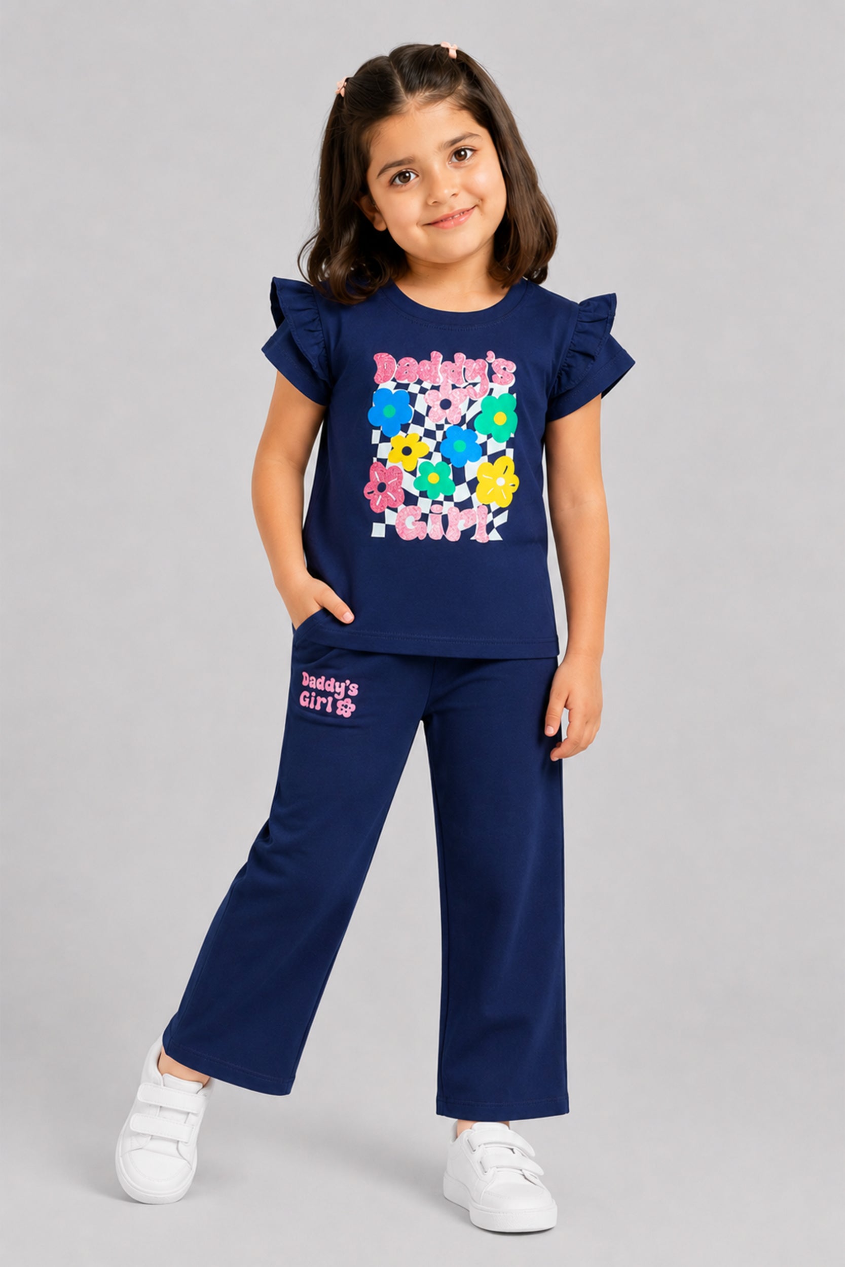 Girl's Daddy’s Girl Navy Co-Ord Set | Giggles Crew Kids Clothing Pakistan |