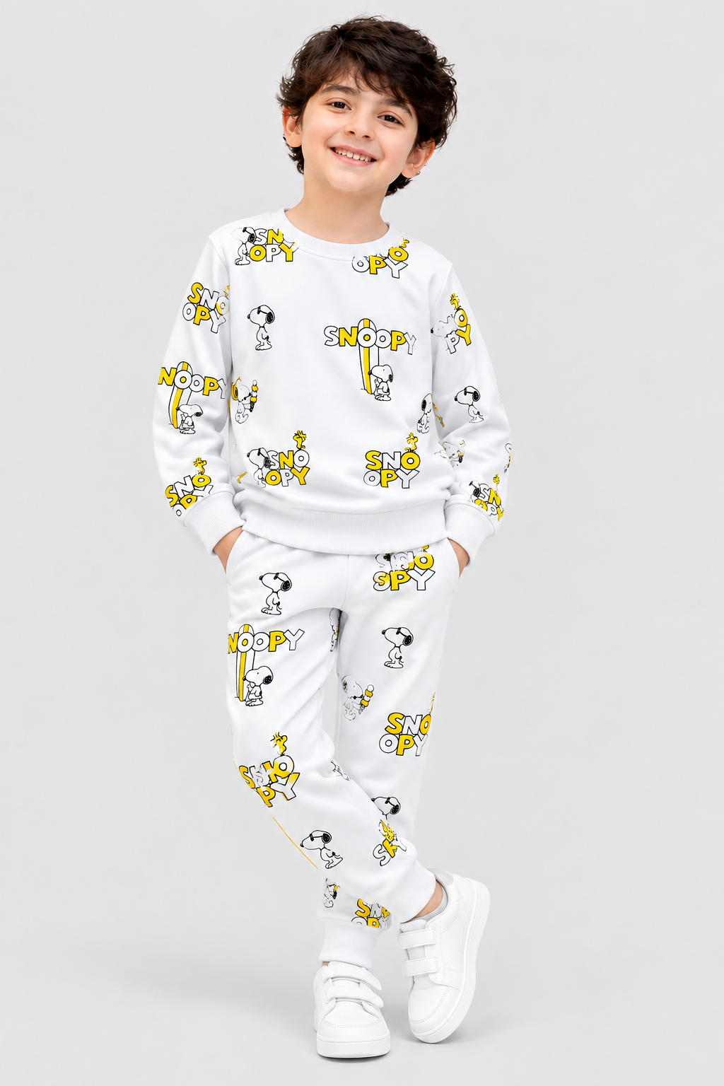 Boys white Snoopy Adventure Coord Set