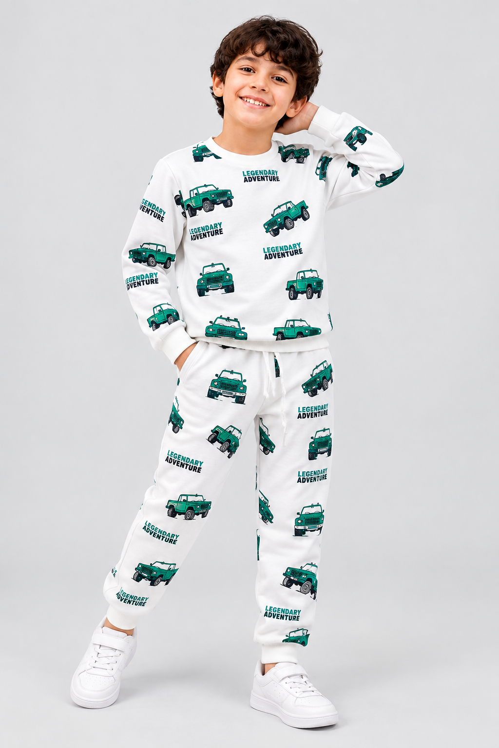 Boys white Legendary Adventure Truck Co-ord Set