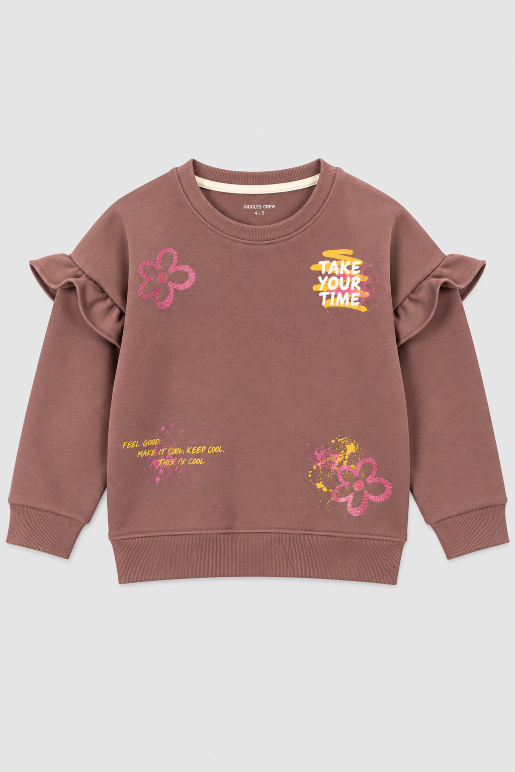 Girls Dusty Rose Floral Sweatshirt
