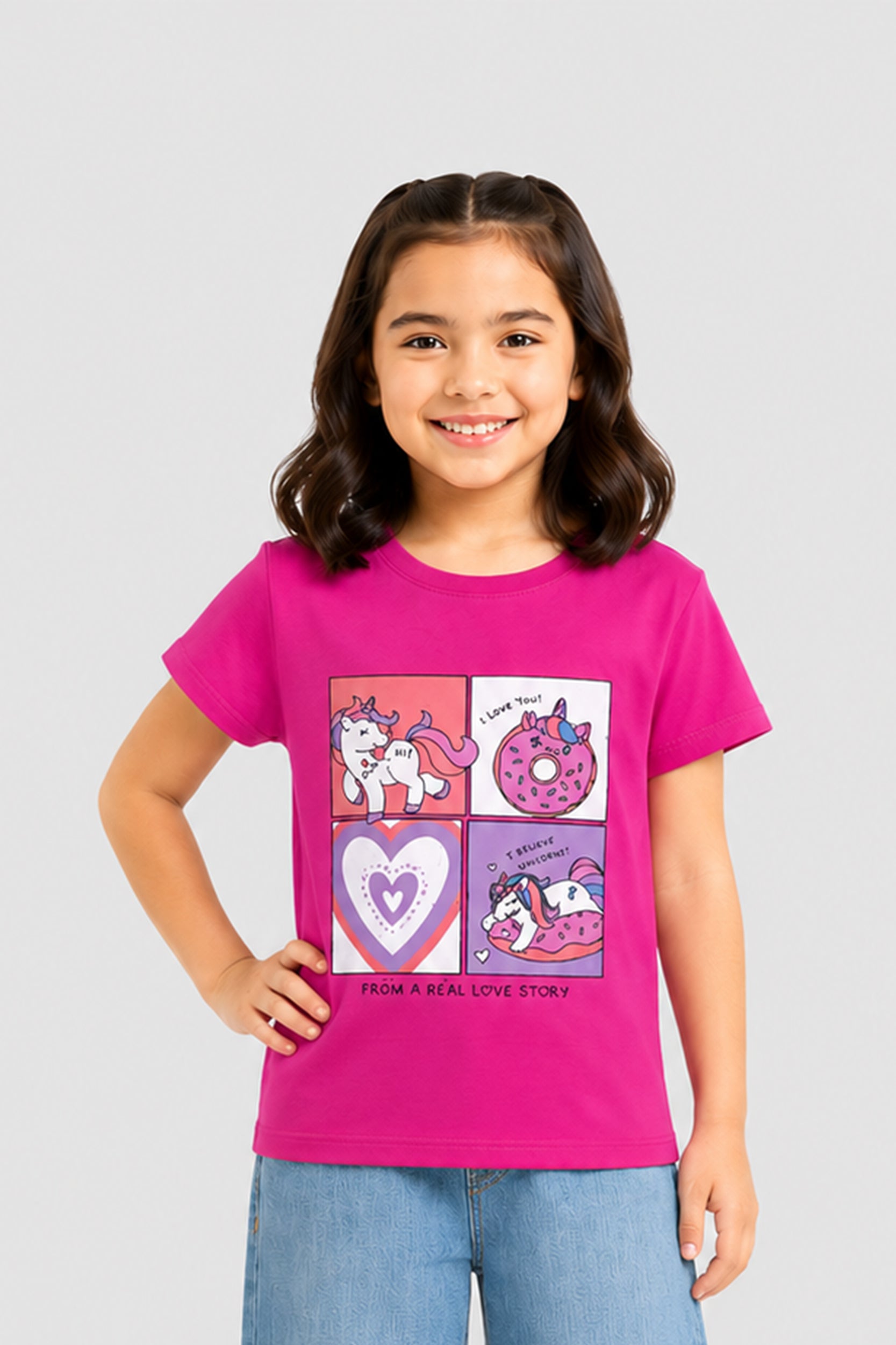 Girls hot pink Tee Shirt