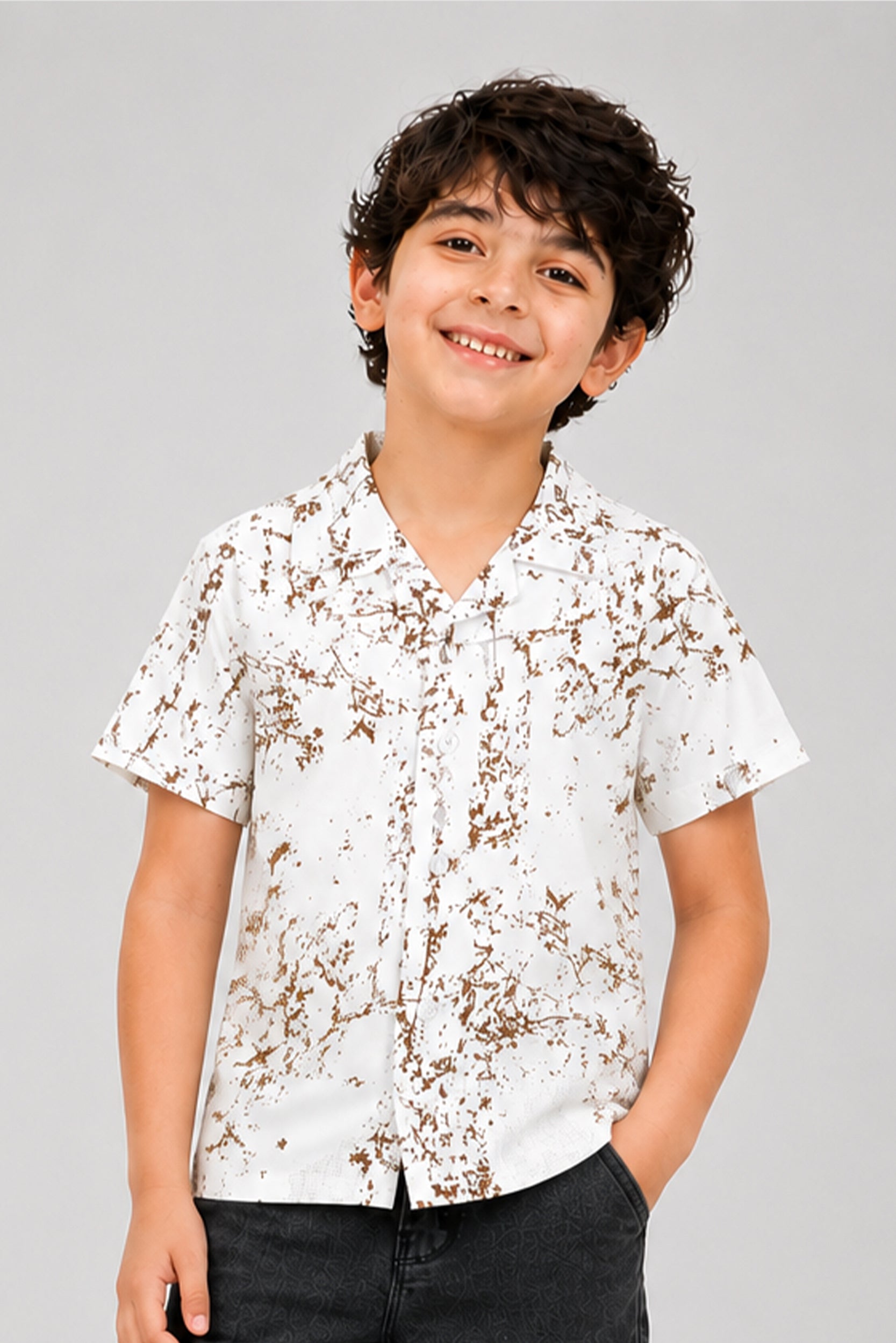 Boys Rustic Splash Resort Shirt | Giggles Crew Kids Clothing Pakistan |