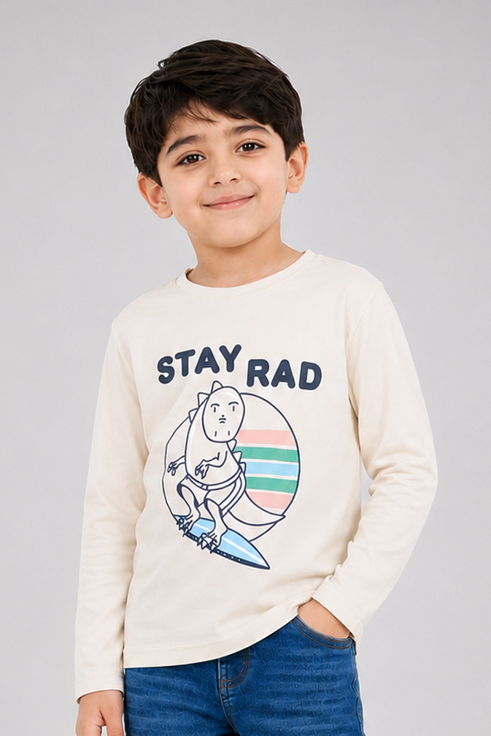 Boys off white full Sleeve Shirt