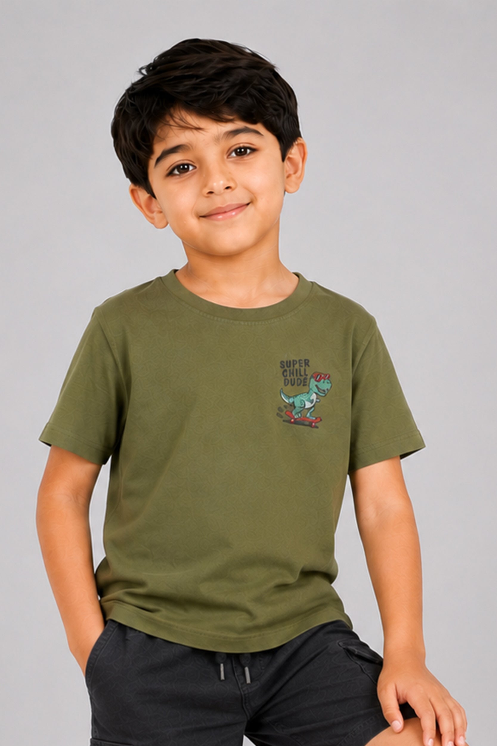 Super Chill Dude Dino Tee Shirt | Giggles Crew Kids Clothing Pakistan |