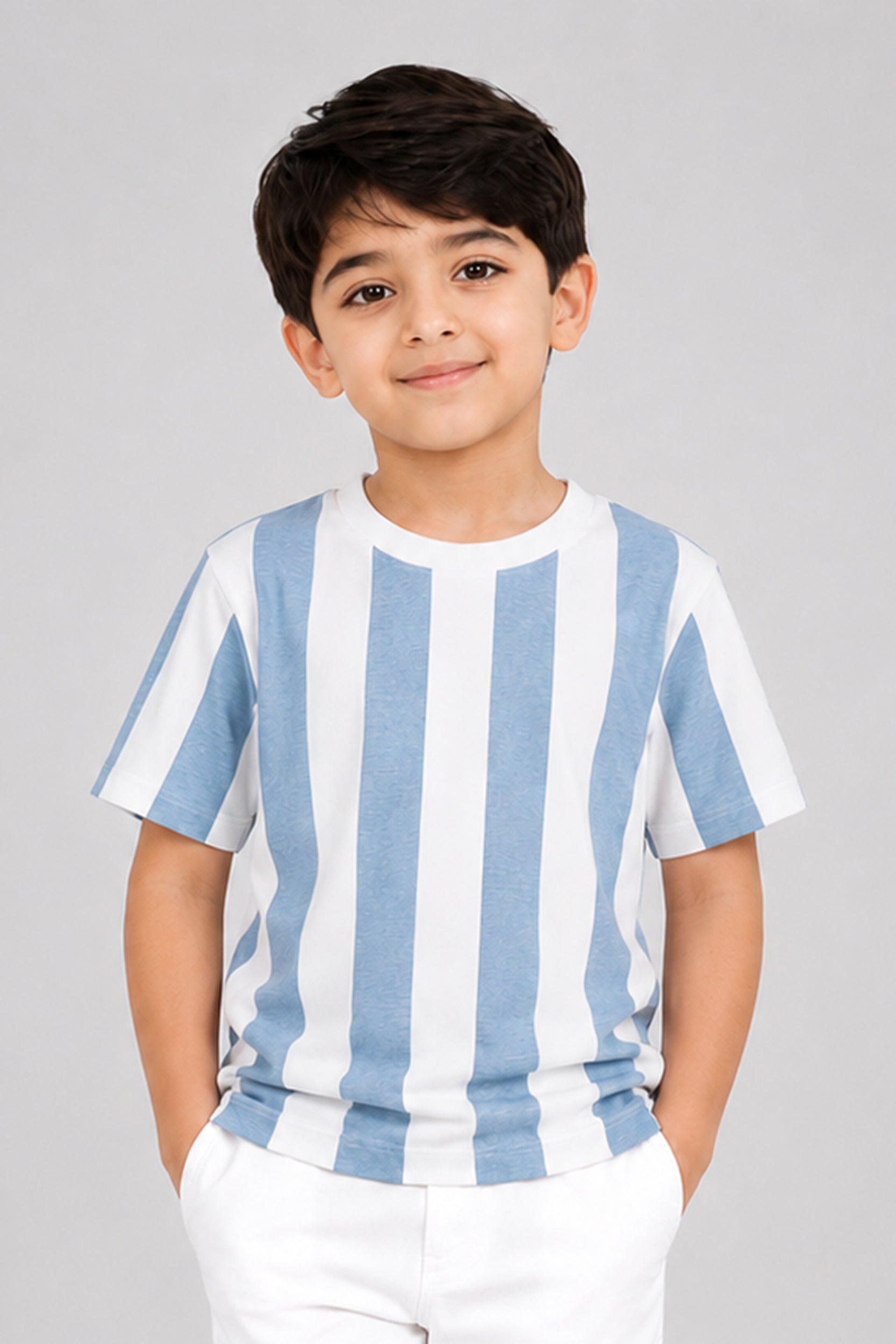 Striped crew neck t-shirt | Giggles Crew Kids Clothing Pakistan |