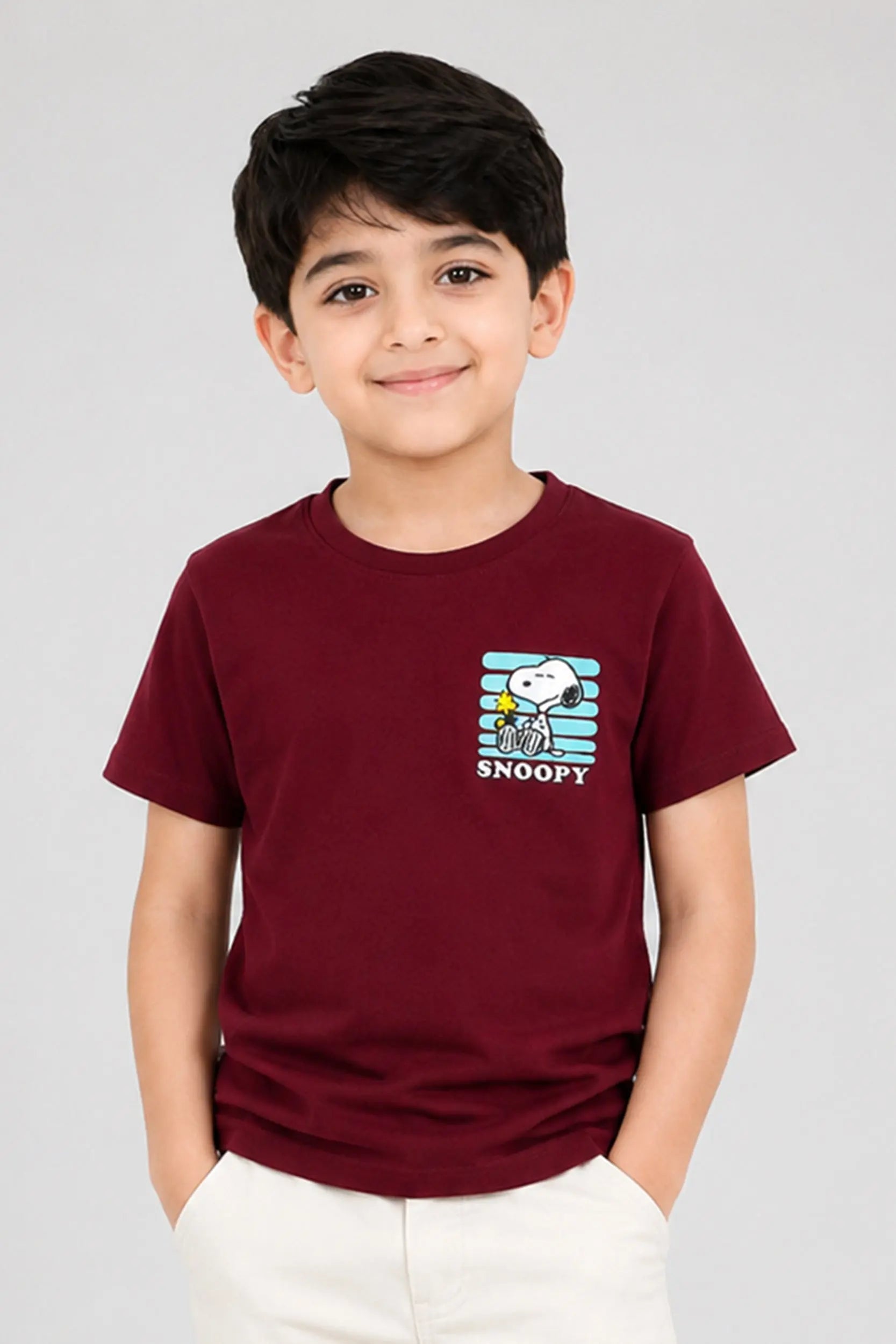 Boys Maroon T-Shirt Boys | Giggles Crew Kids Clothing Pakistan |
