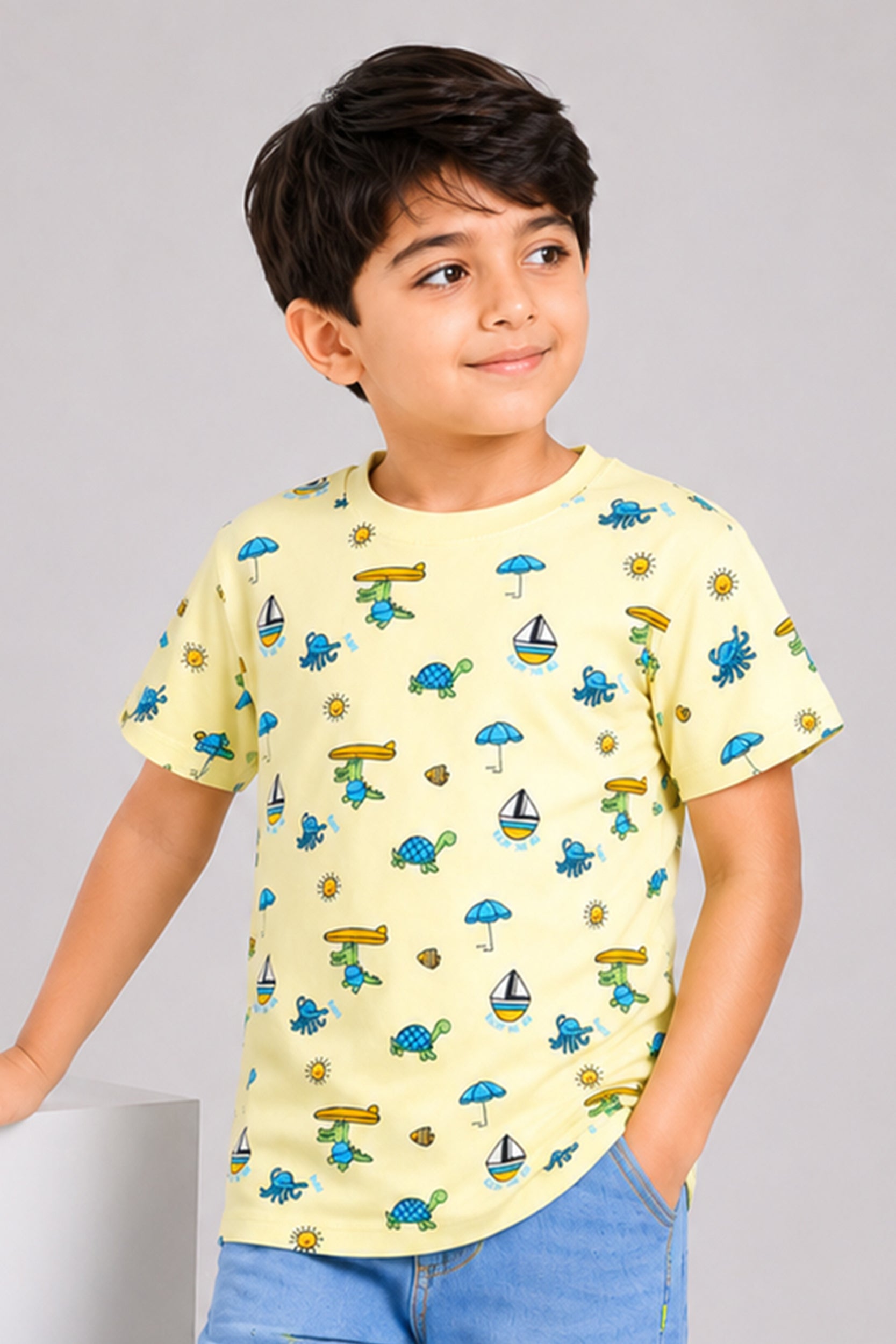 Boys Sunny Surf Safari Tee | Giggles Crew Kids Clothing Pakistan |