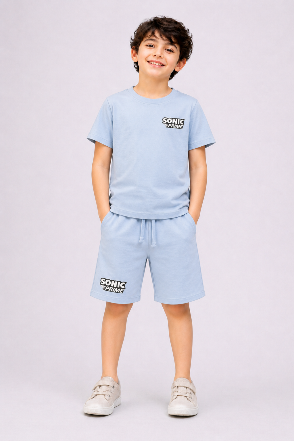 Boys Sonic Prime light sky Co-ord Set | Giggles Crew Kids Clothing Pakistan |