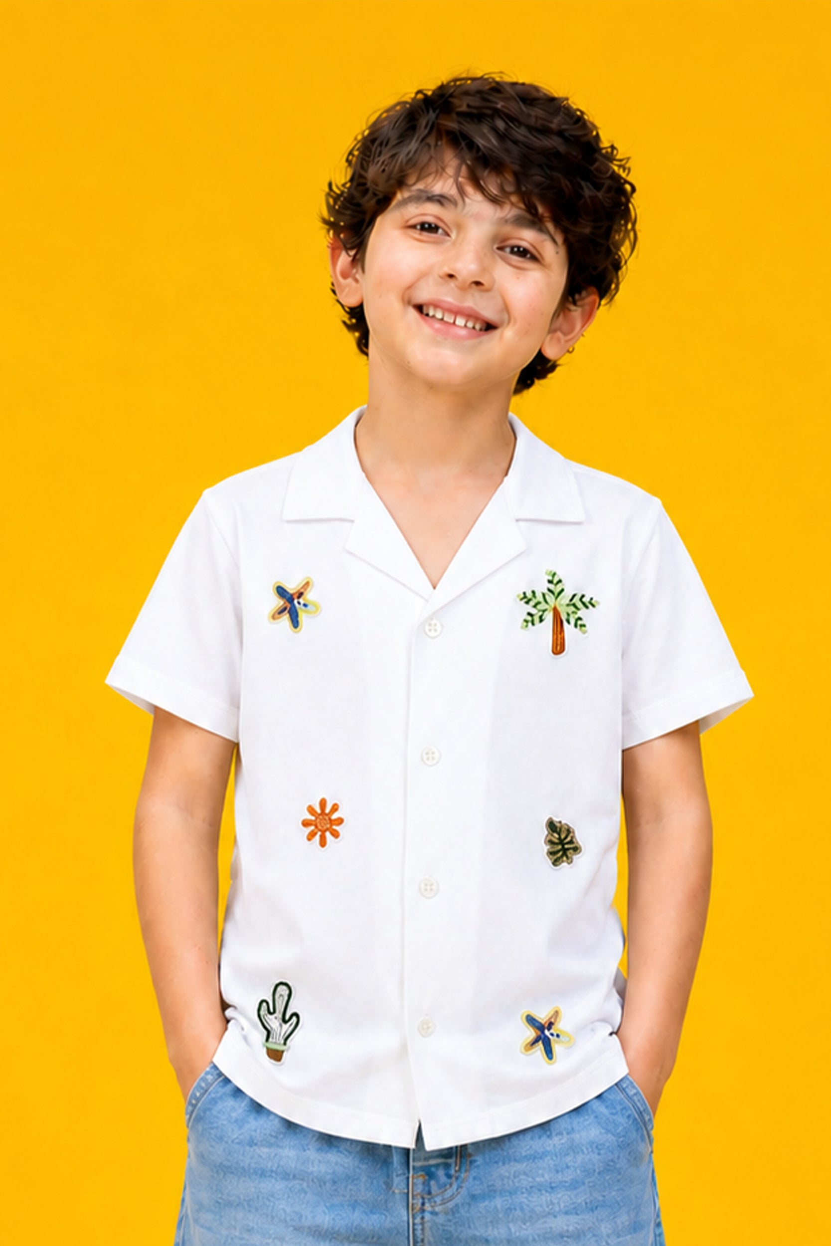 Boys embrioded button down polo | Giggles Crew Kids Clothing Pakistan |