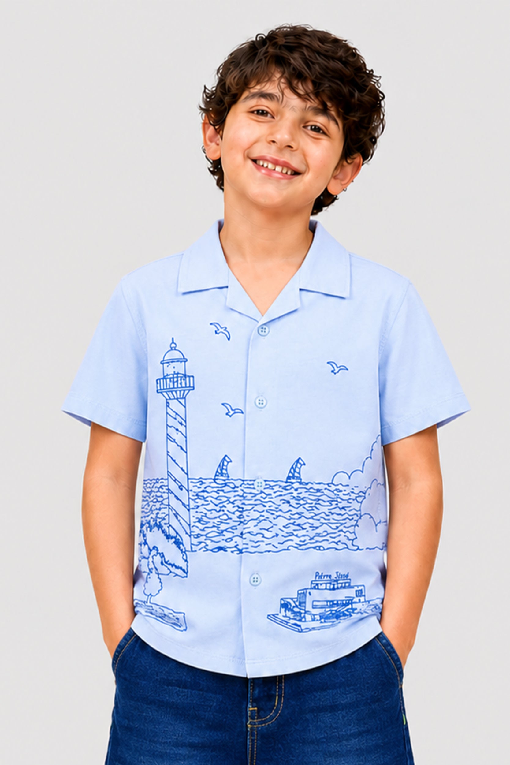 Boys Ocean Breeze Sketch Shirt