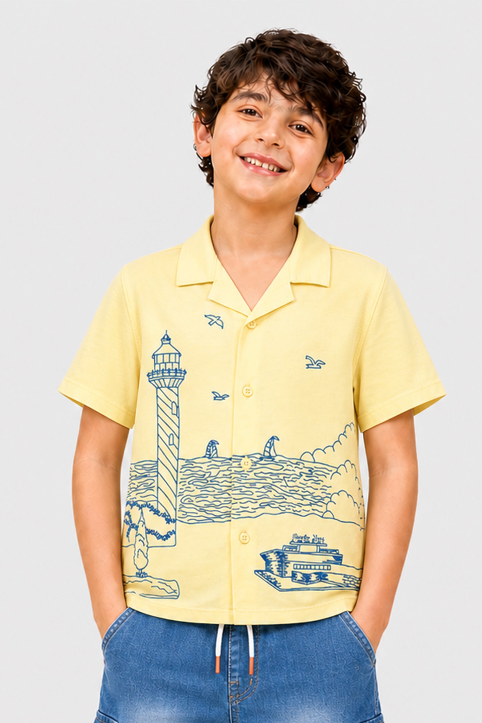 Boys Coastal Lighthouse Summer Shirt
