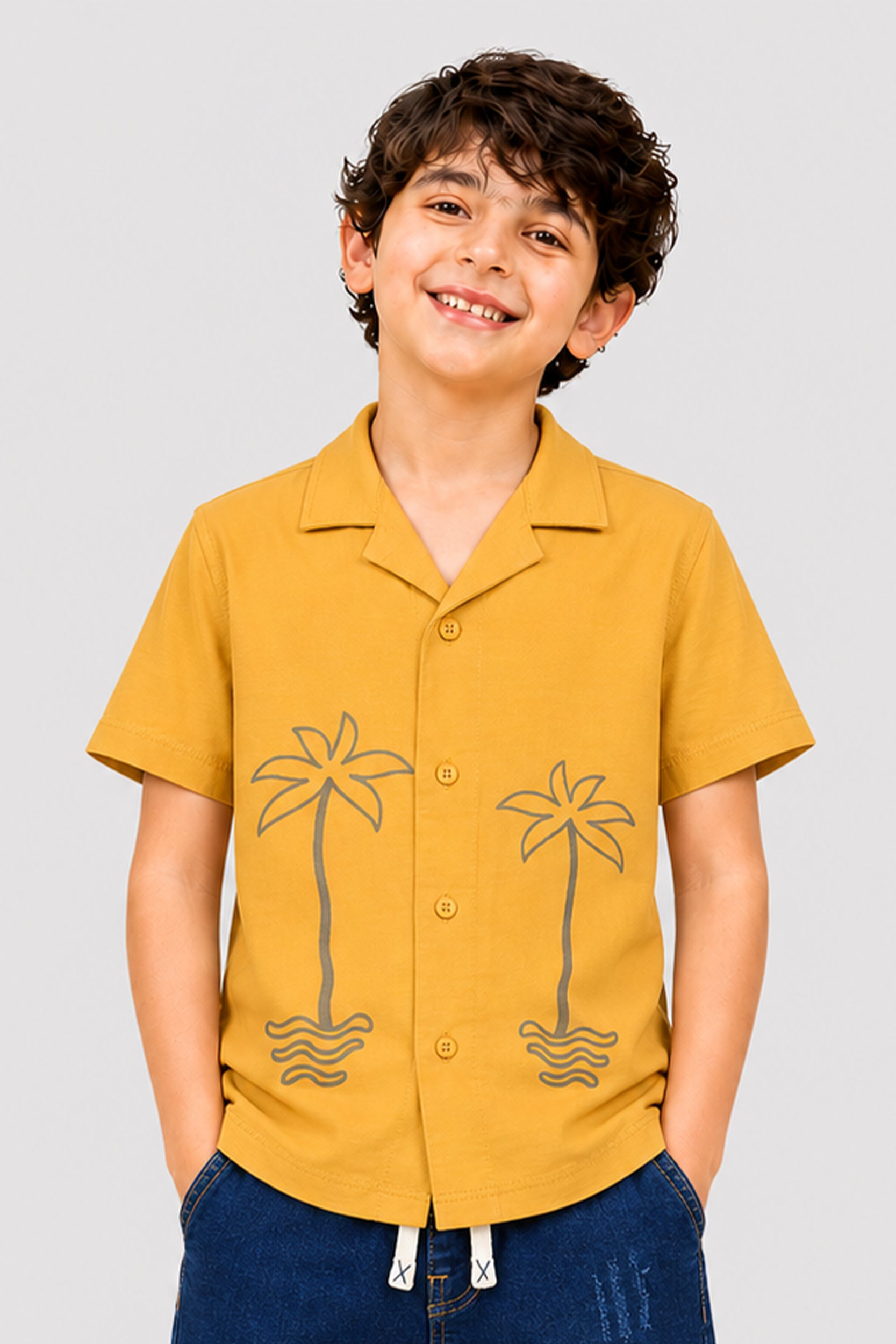Boys button down dates printed