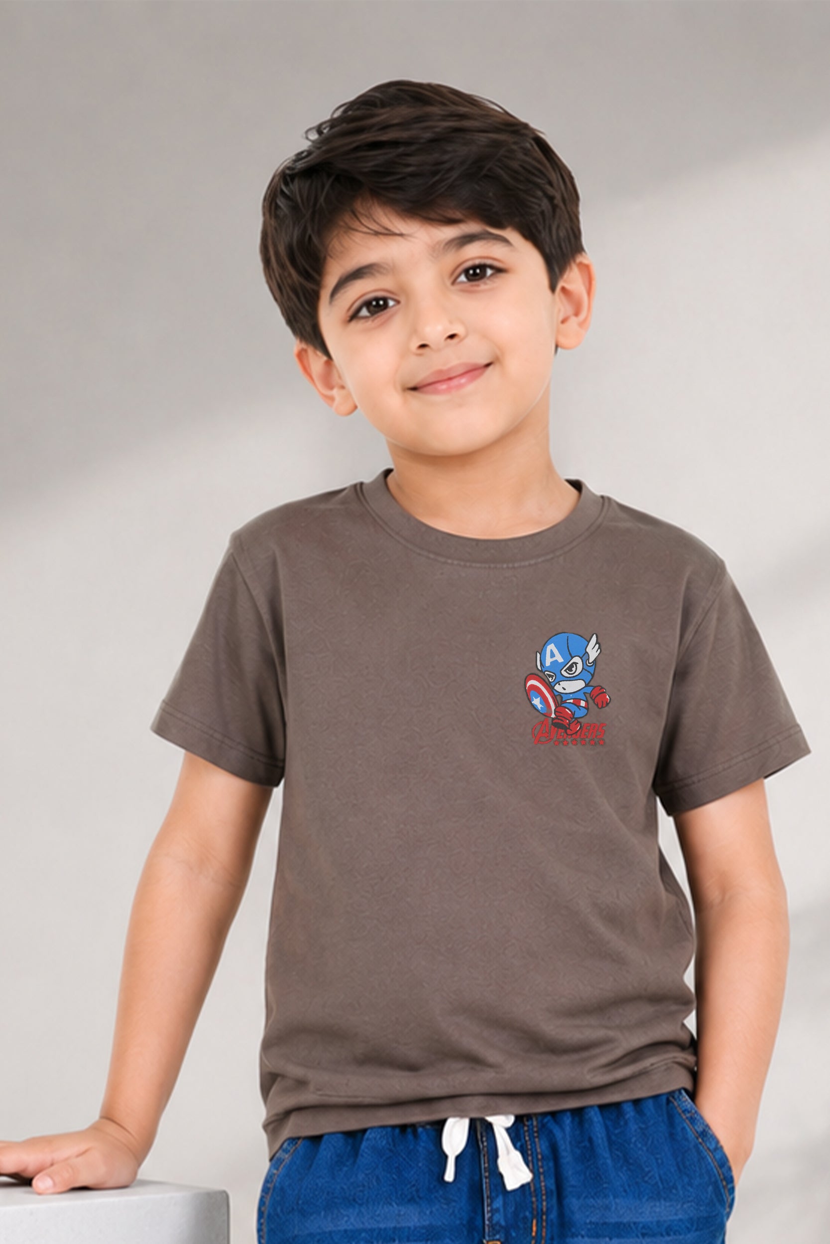 Boys red and blue print T shirt | Giggles Crew Kids Clothing Pakistan |