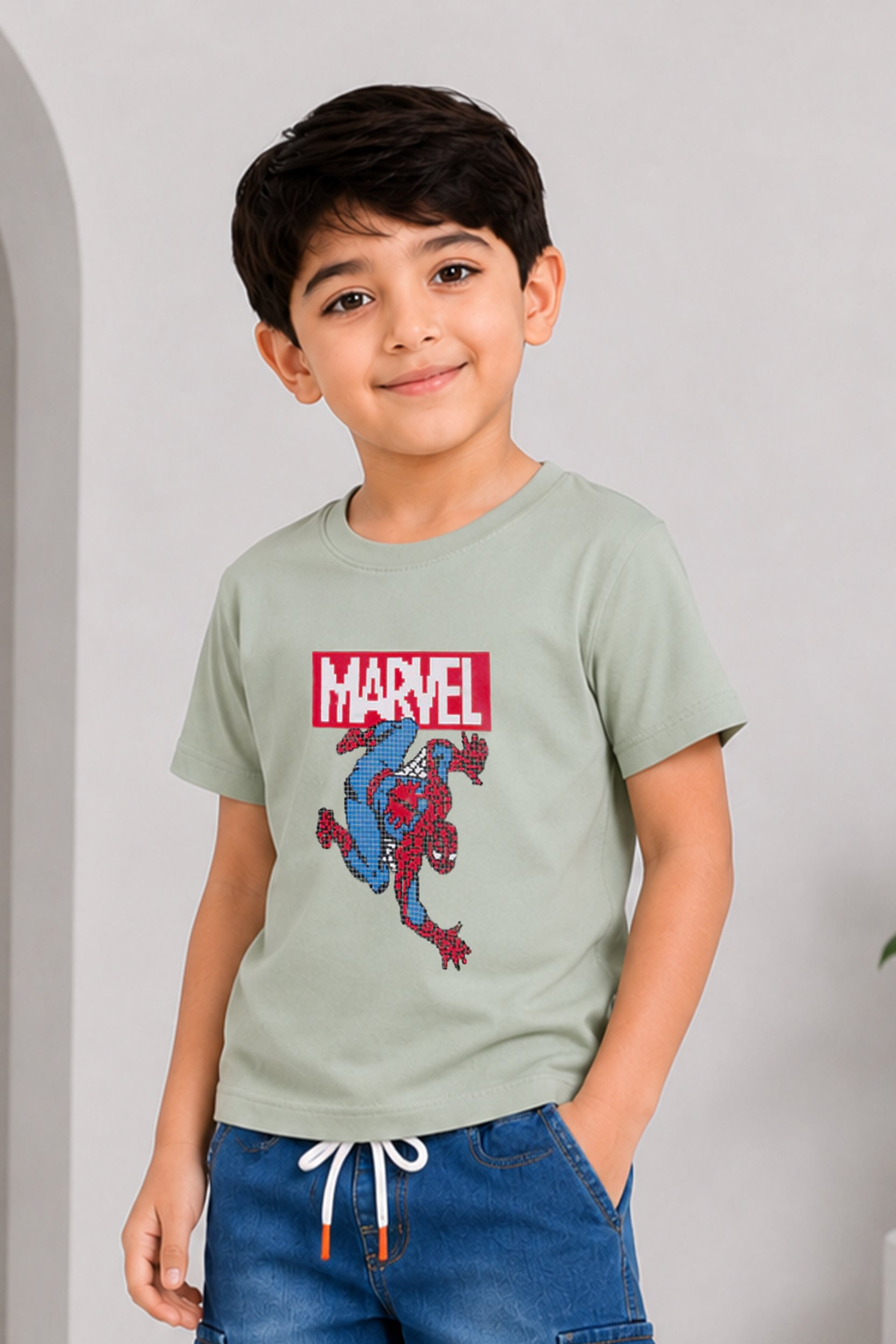 Boys Pixel Spider Hero T-Shirt