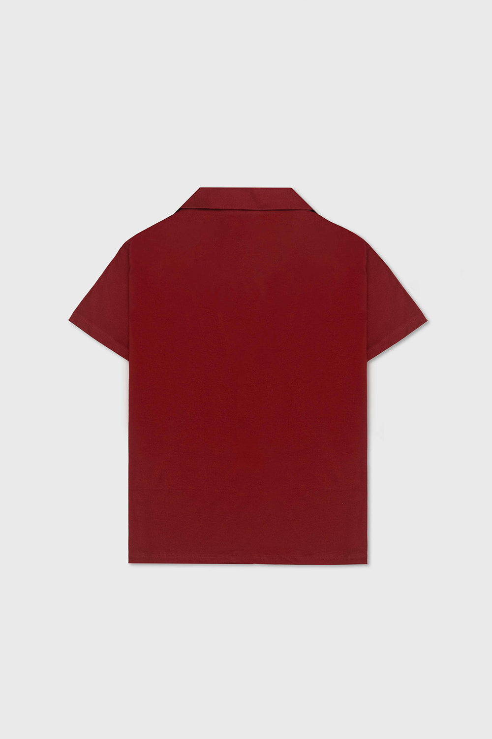 Classic Burgundy Camp-Collar Shirt