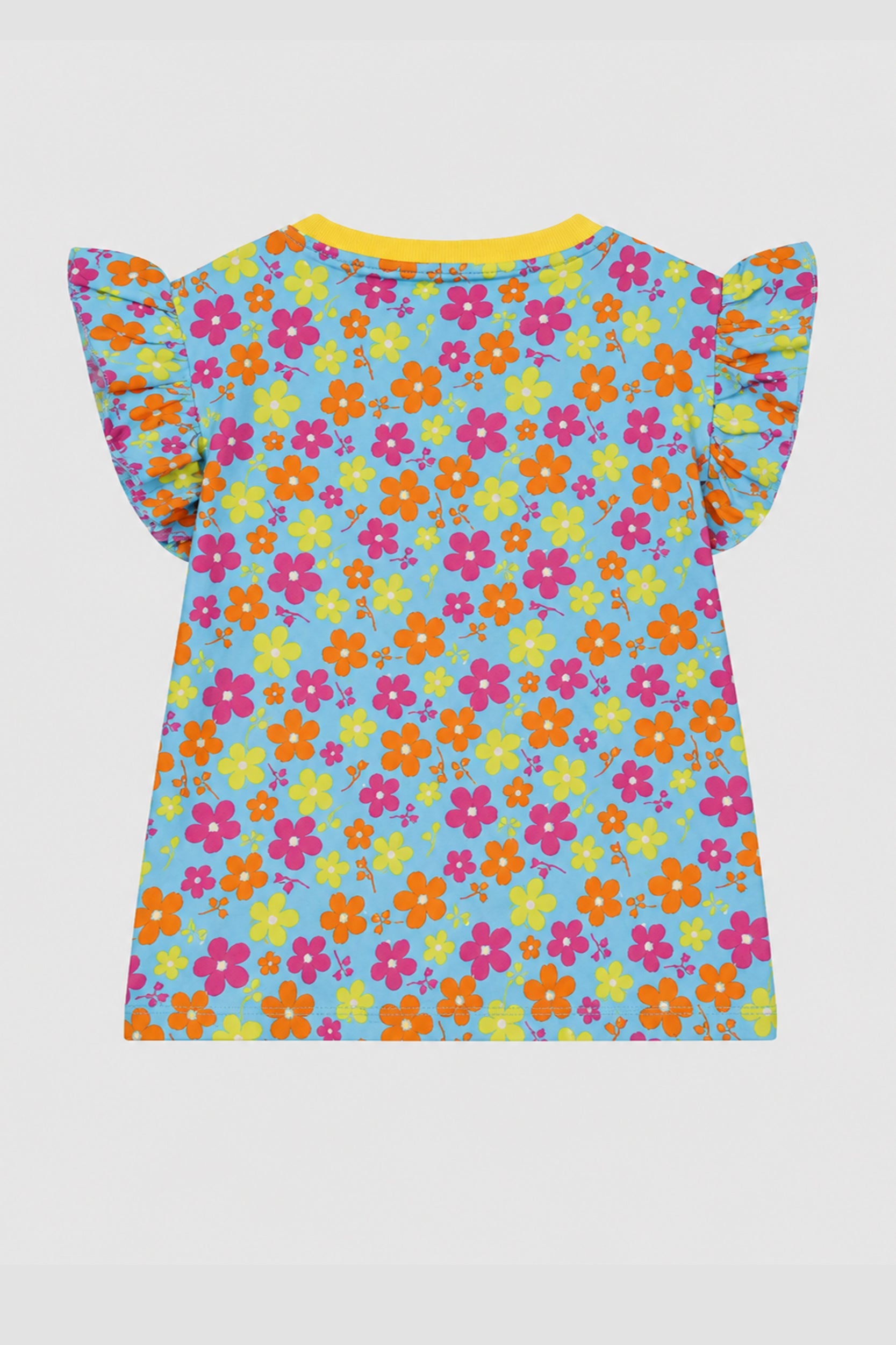 Girls Sky Blue Base and colourful Sunflower T-Shirt | Giggles Crew Kids Clothing Pakistan |