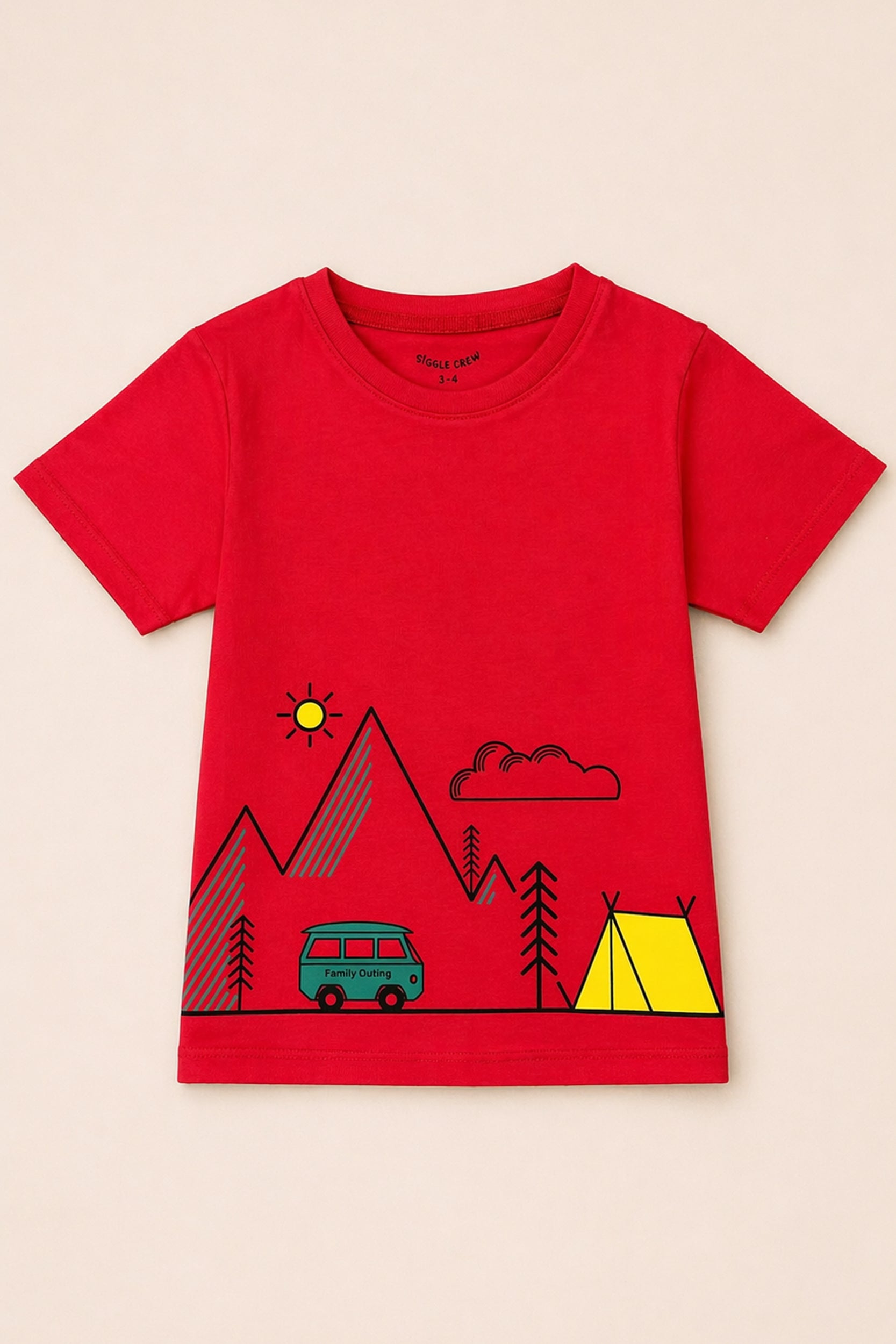 Boys Kids Red Adventure Co-ord Set | Giggles Crew Kids Clothing Pakistan |
