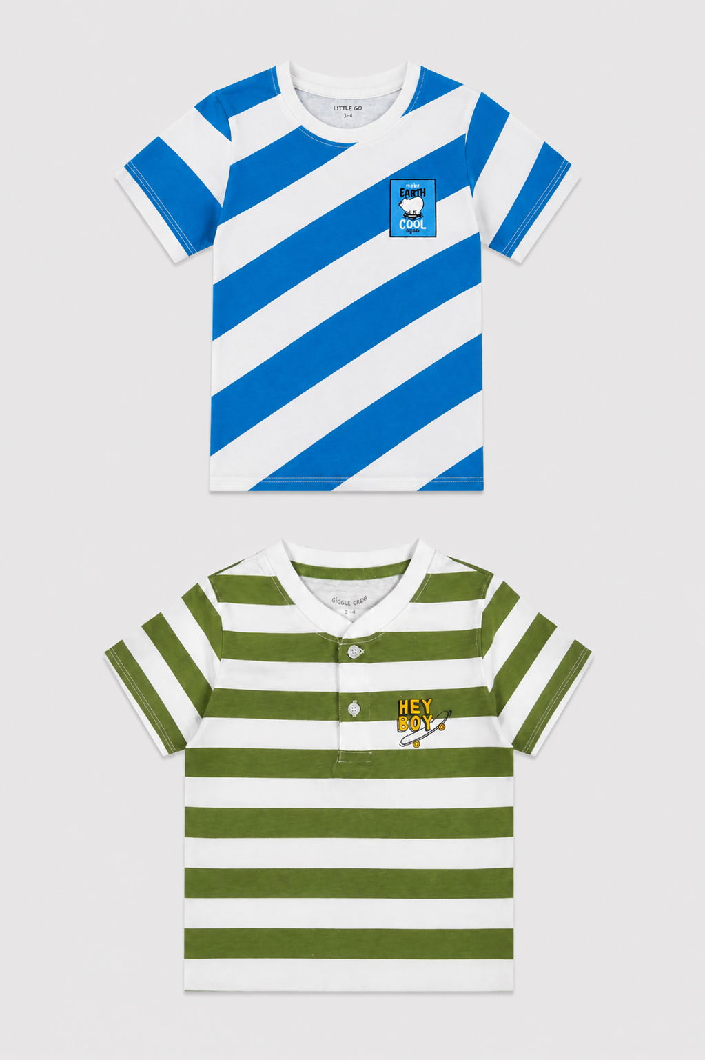 Boys pack of 2 Striped t-shirts