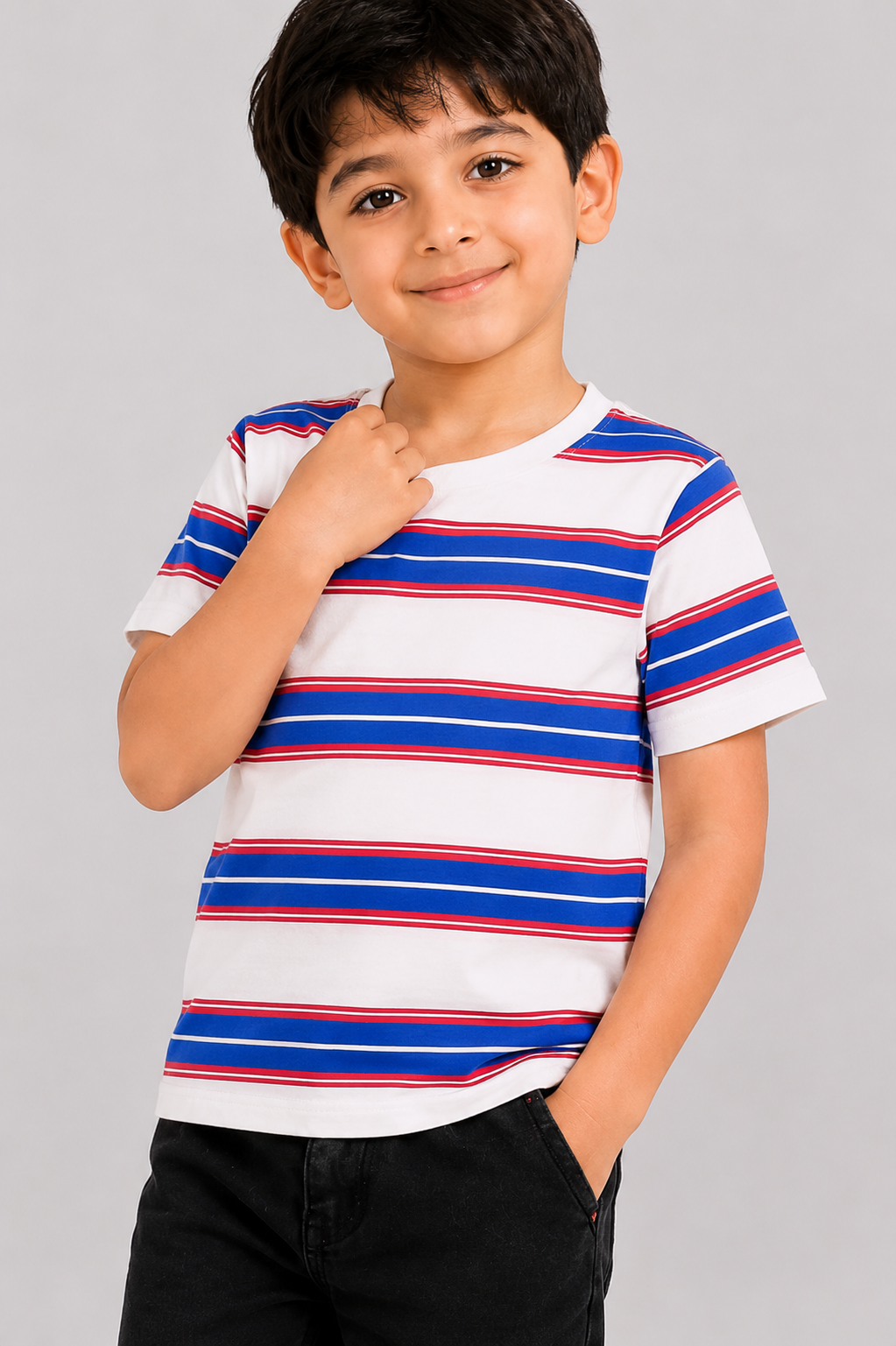 Patriot Stripe Boys T-Shirt | Giggles Crew Kids Clothing Pakistan |