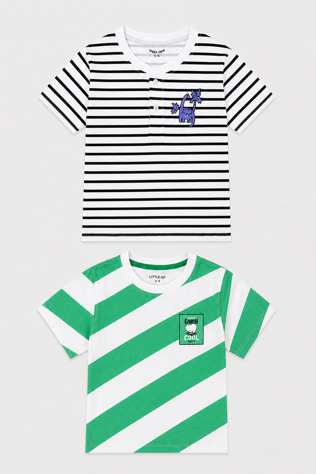 Boys pack of 2 Striped t-shirts