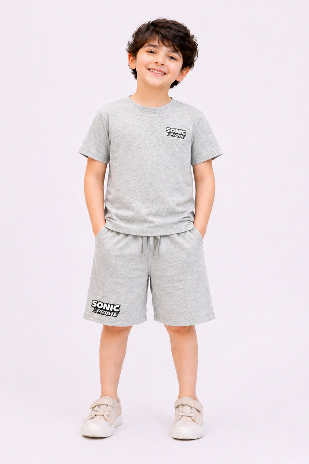 Boys Sonic Prime Grey Co-ord Set t | Giggles Crew Kids Clothing Pakistan |