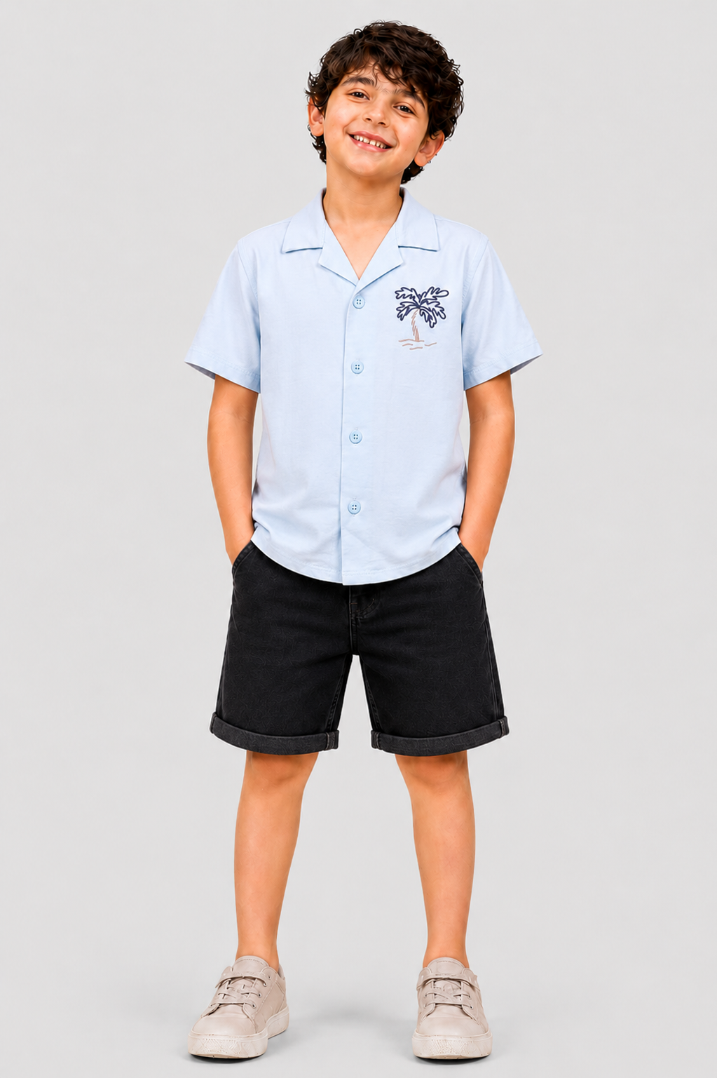 Boys skyblue button down polo
