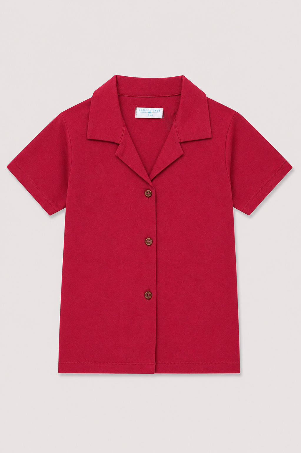 Classic Burgundy Camp-Collar Shirt | Giggles Crew Kids Clothing Pakistan |