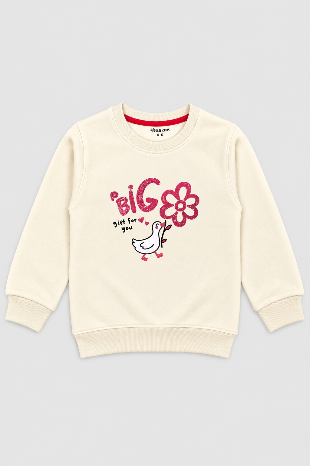 Girls Big Flower Duck Sweatshirt