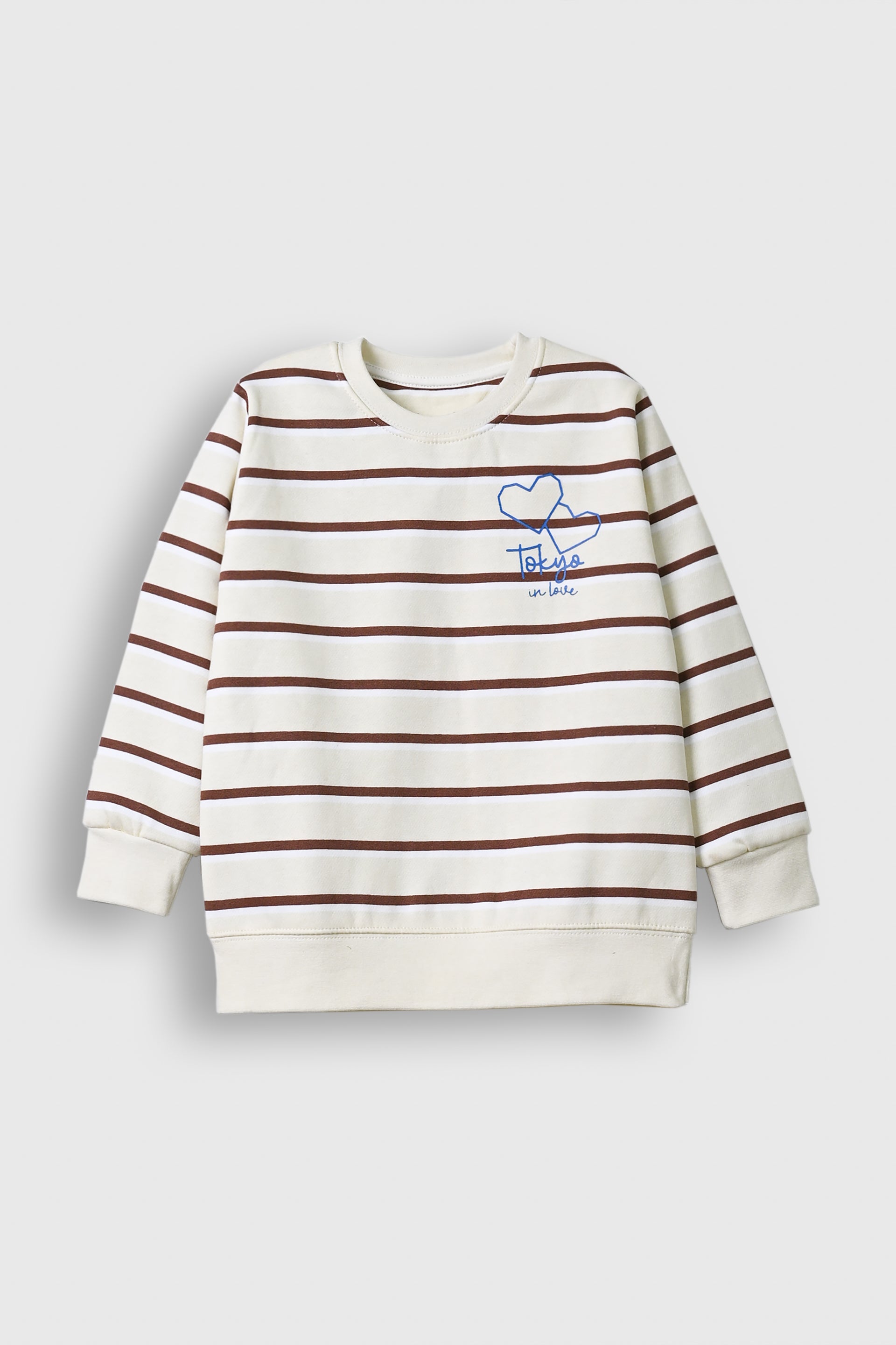 Boys brown striped sweat shirt