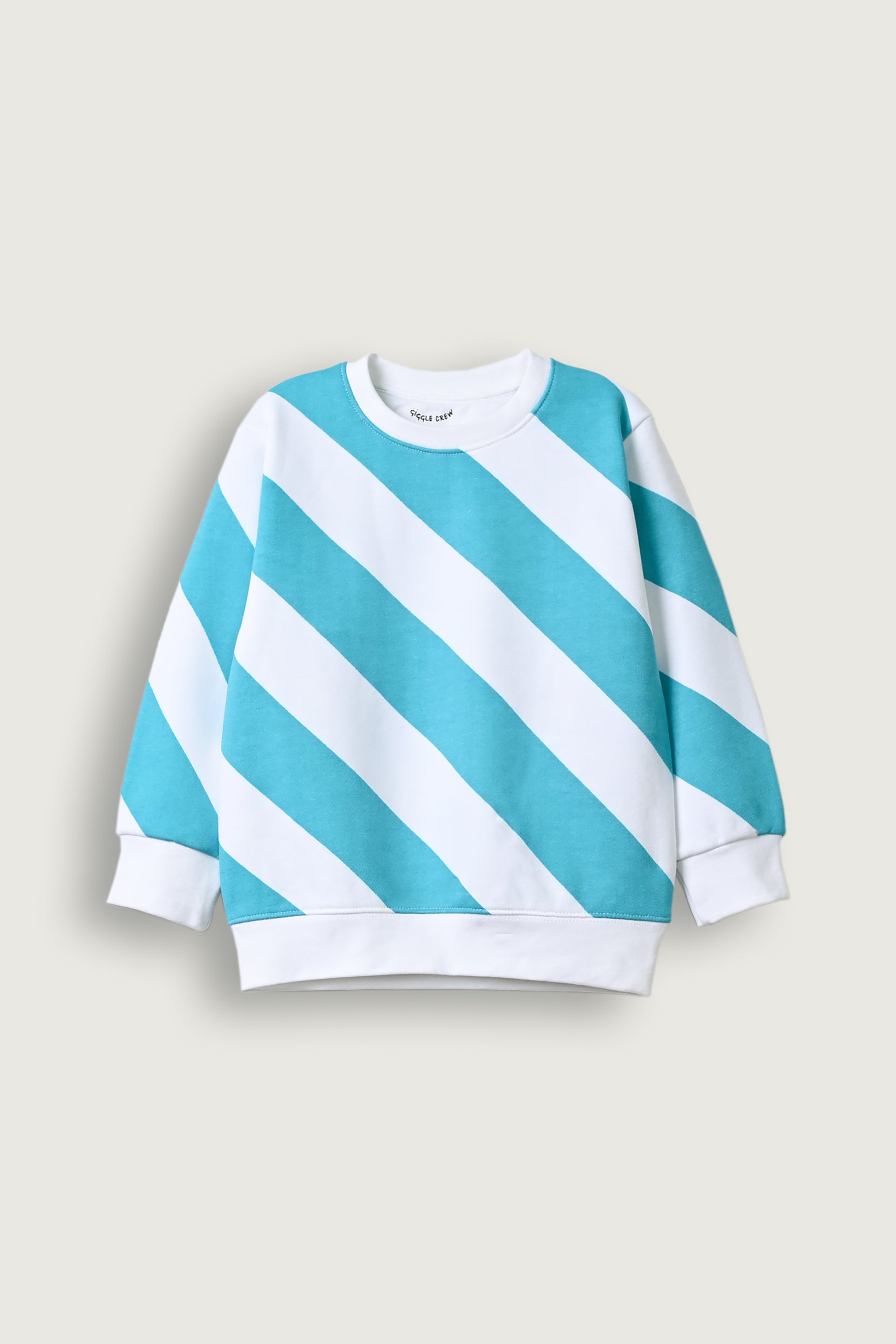 Girls blue wide striped sweatshirt