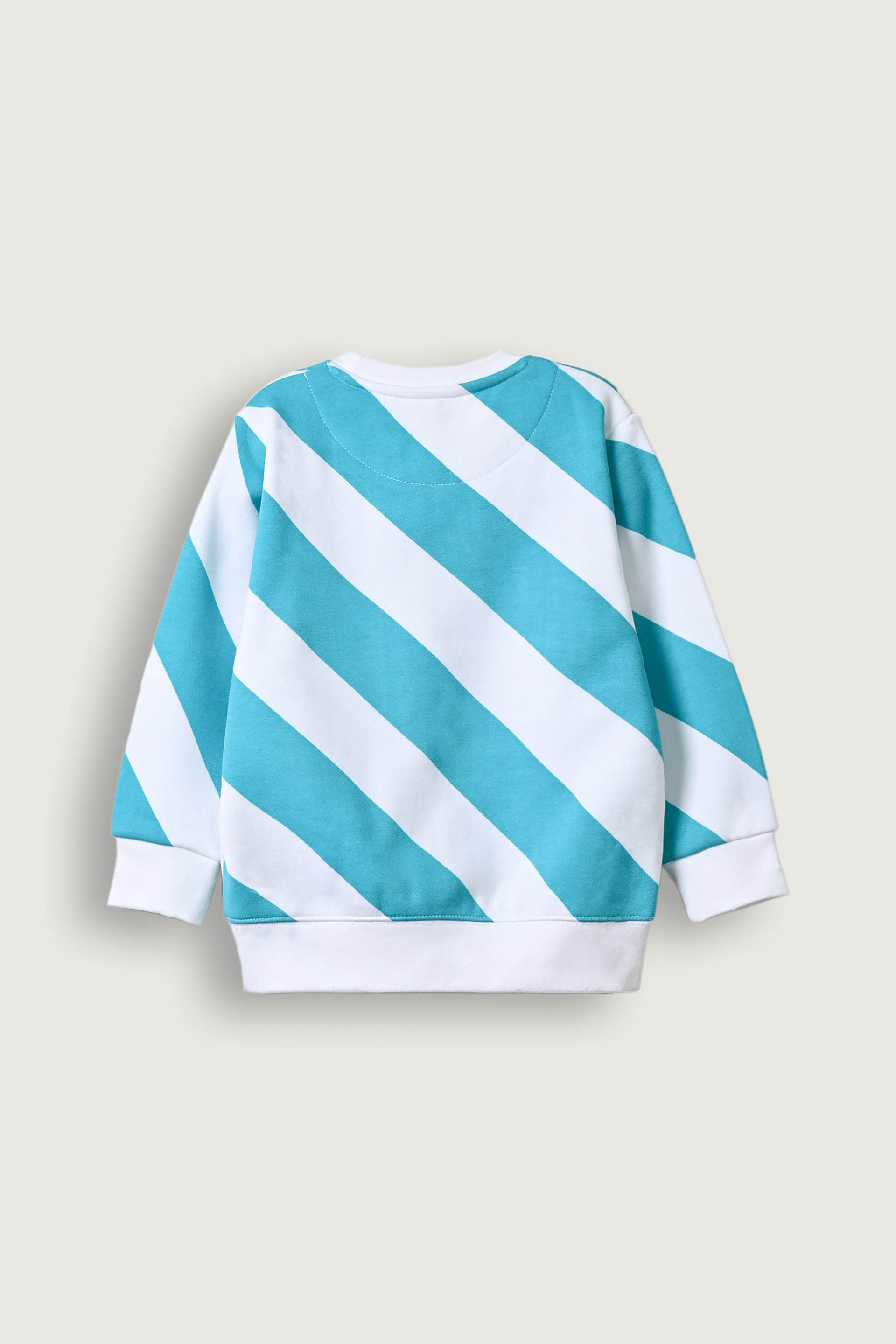 Girls blue wide striped sweatshirt