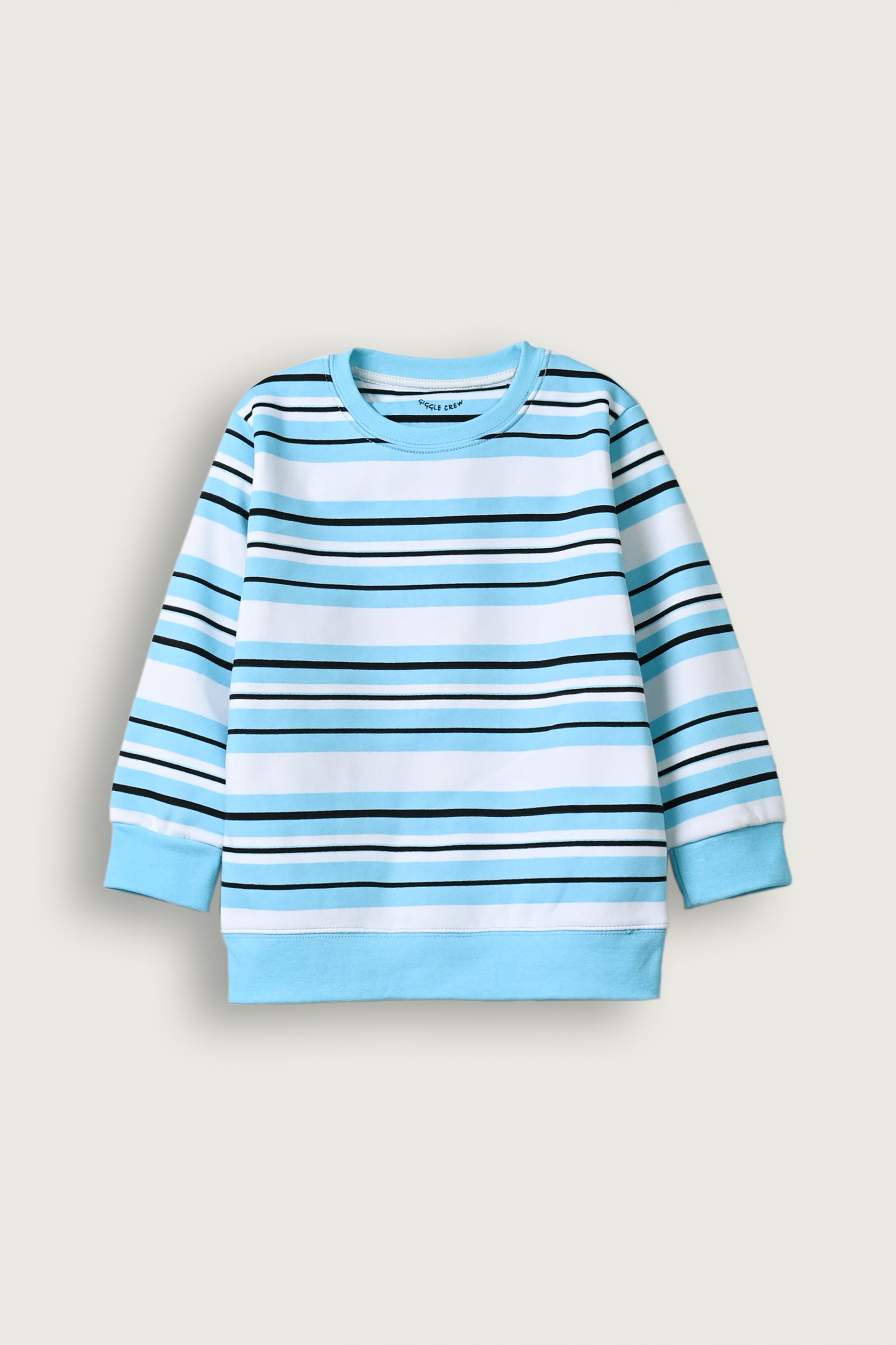 Boys Blue Black and White Striped sweatshirt