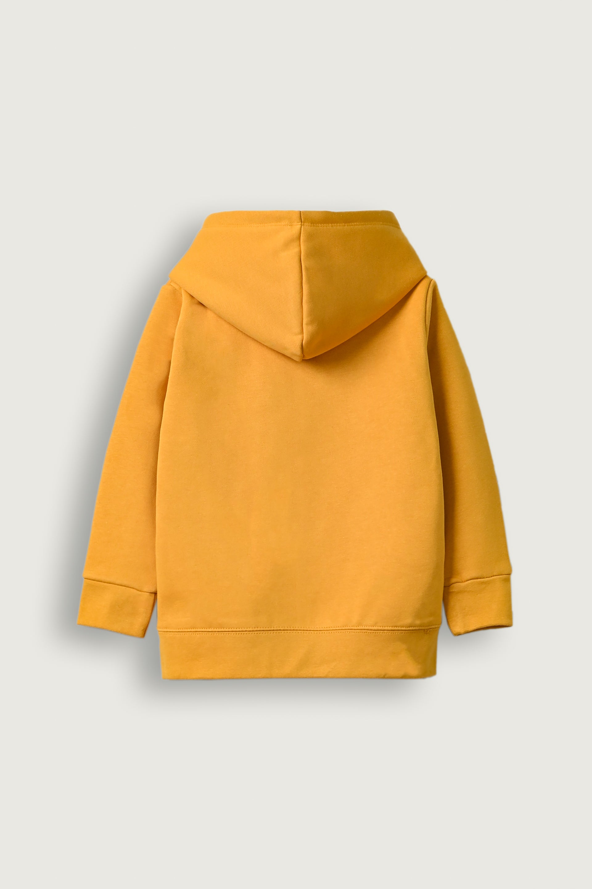 Boys mustard sonic charater printed fleece hoodie