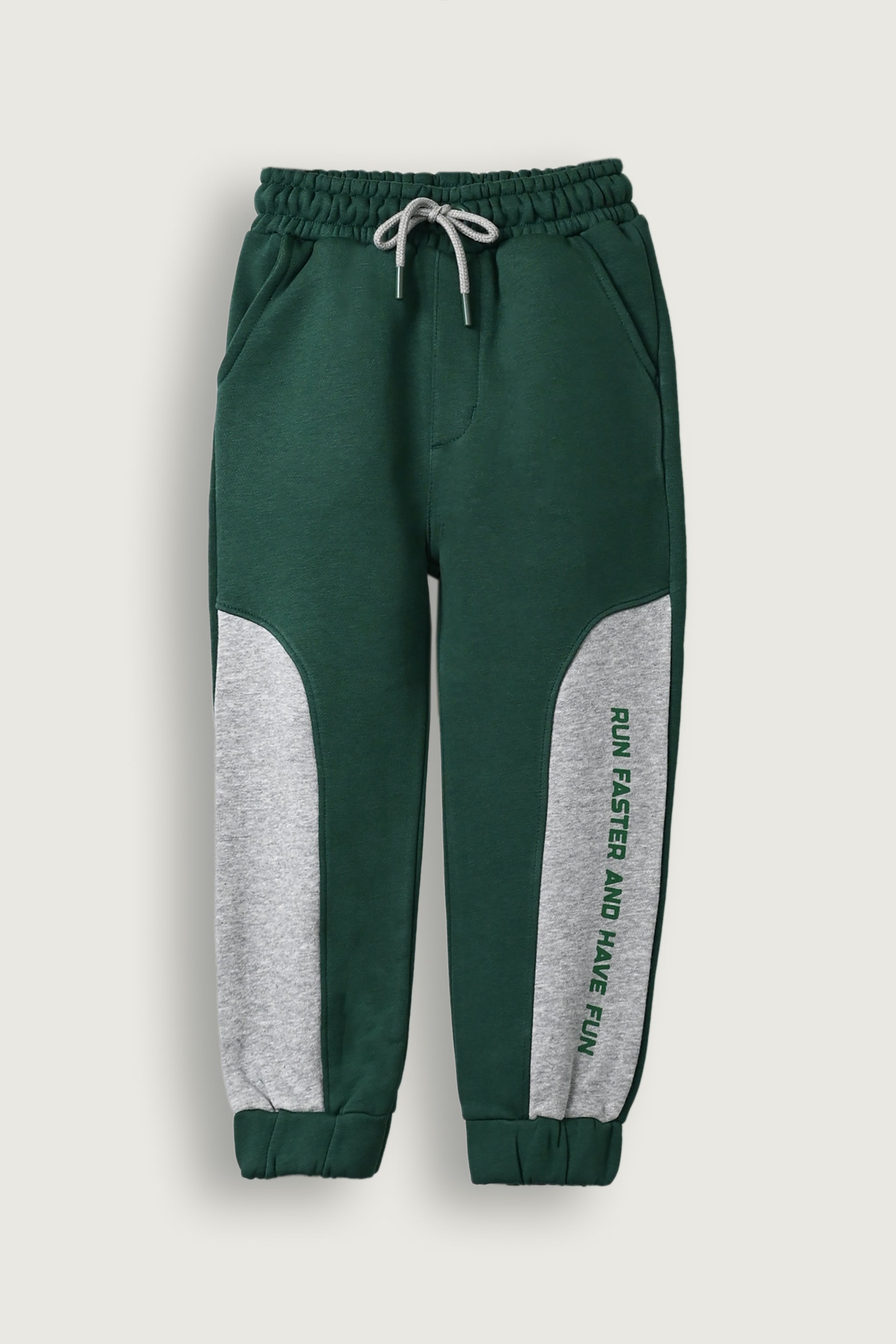 Boys grey and green bunny printed warm fleece hoodie suit