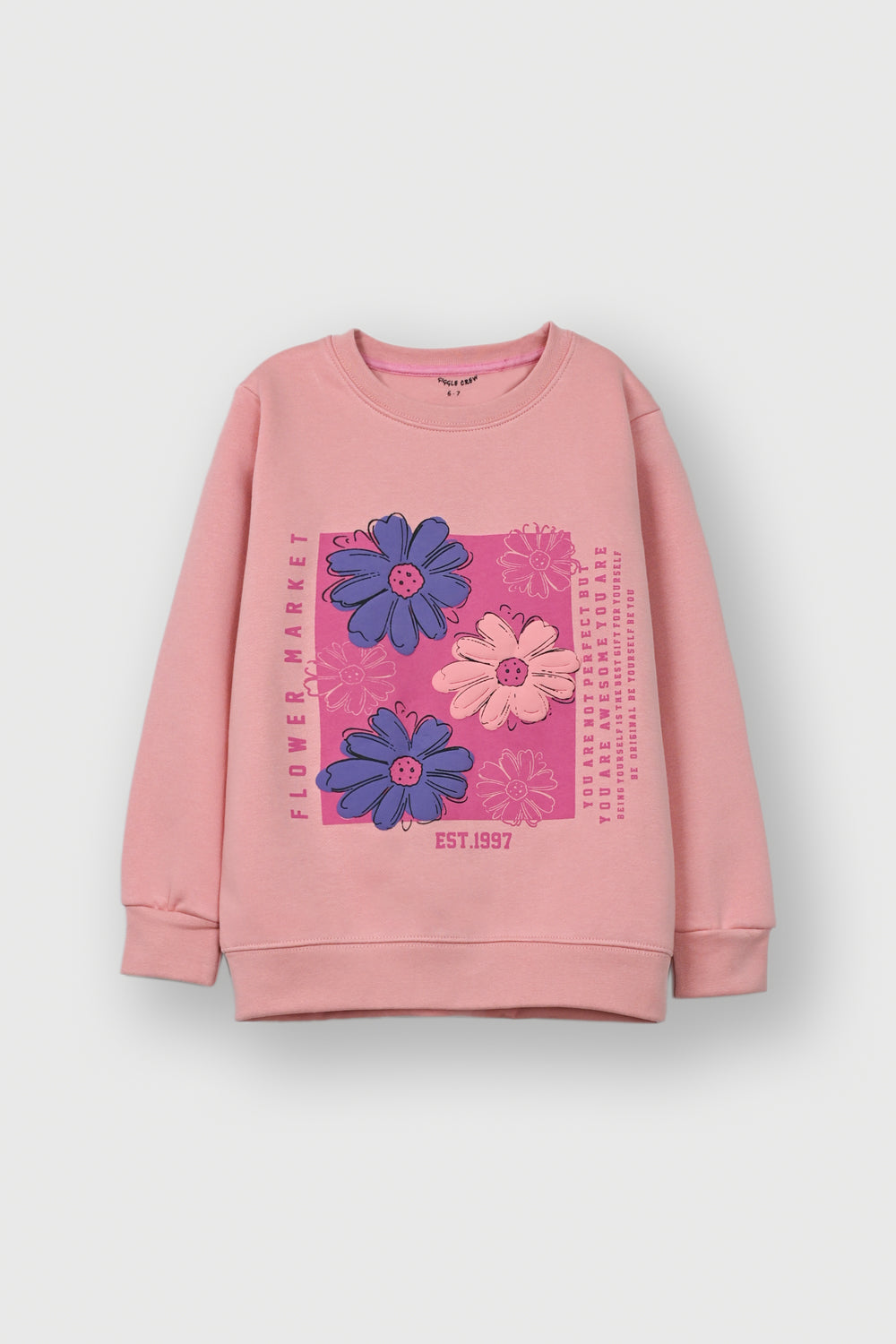 Girls dusty pink floral Fleece suit