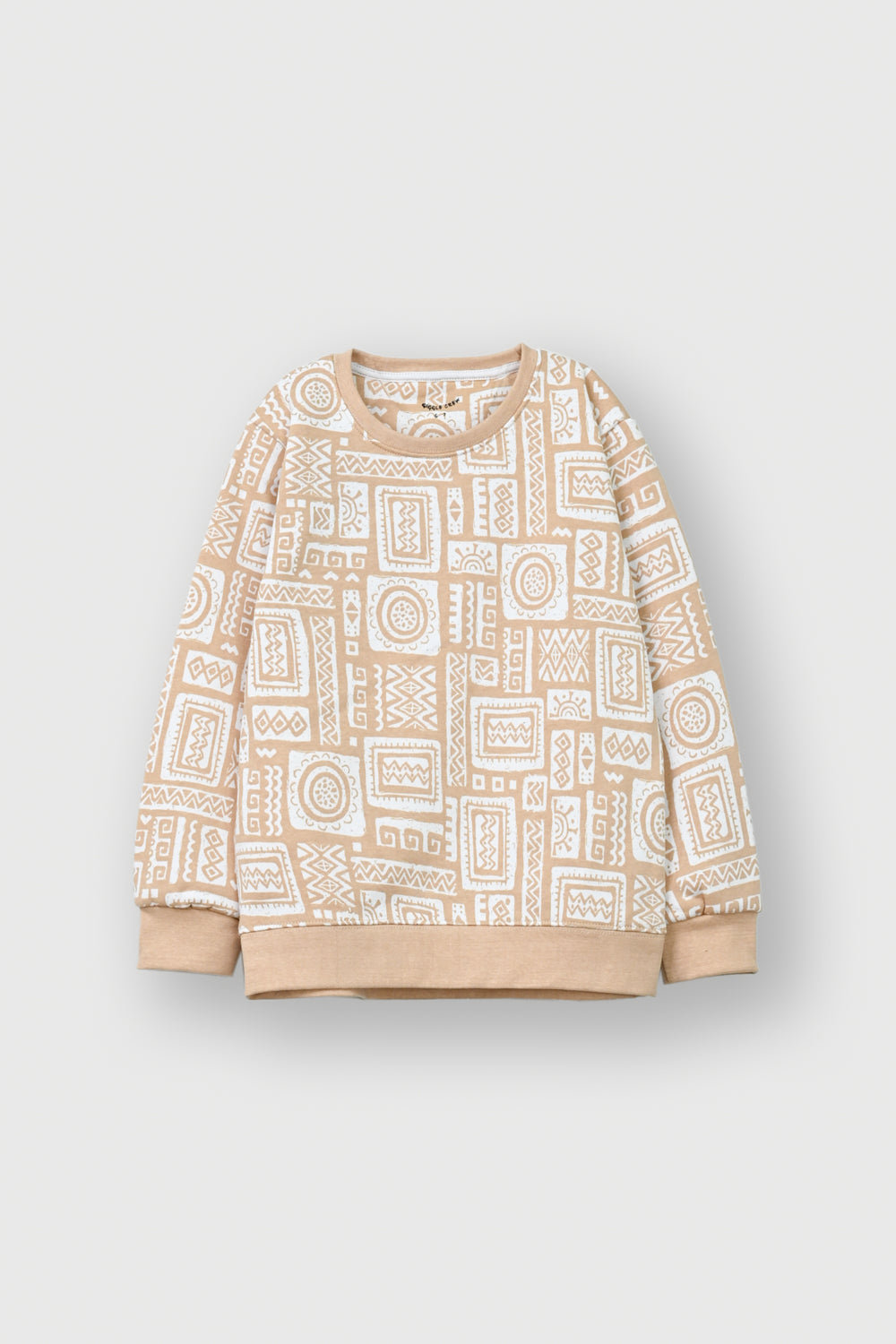 Boys Beige and White Graphic Sweater sweatshirt