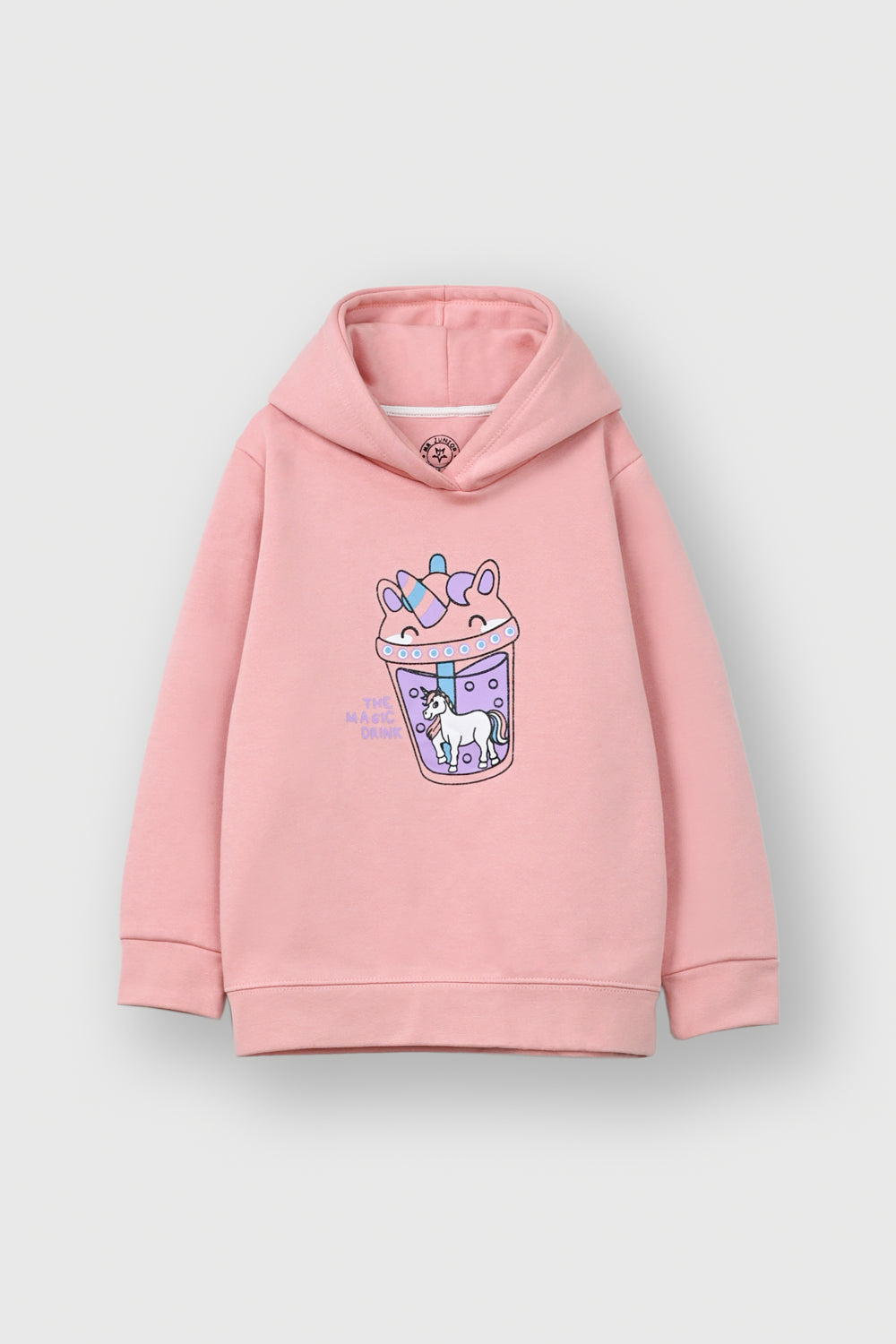 Girls dusty pink unicorn hooded flees Suit