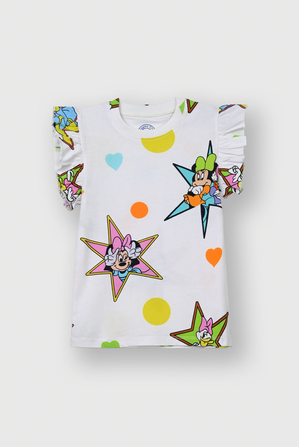 Girls White Minnie Mouse and Friends Star T-Shirt | Giggles Crew Kids Clothing Pakistan |