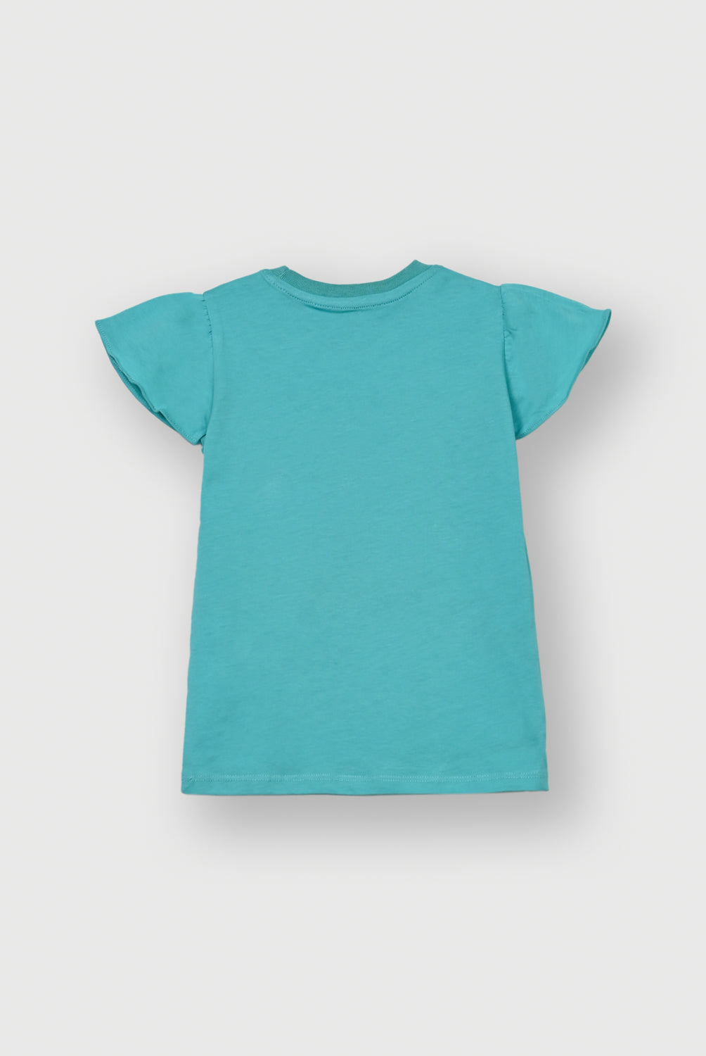Girls Floral Cotton T-Shirt – Teal Color