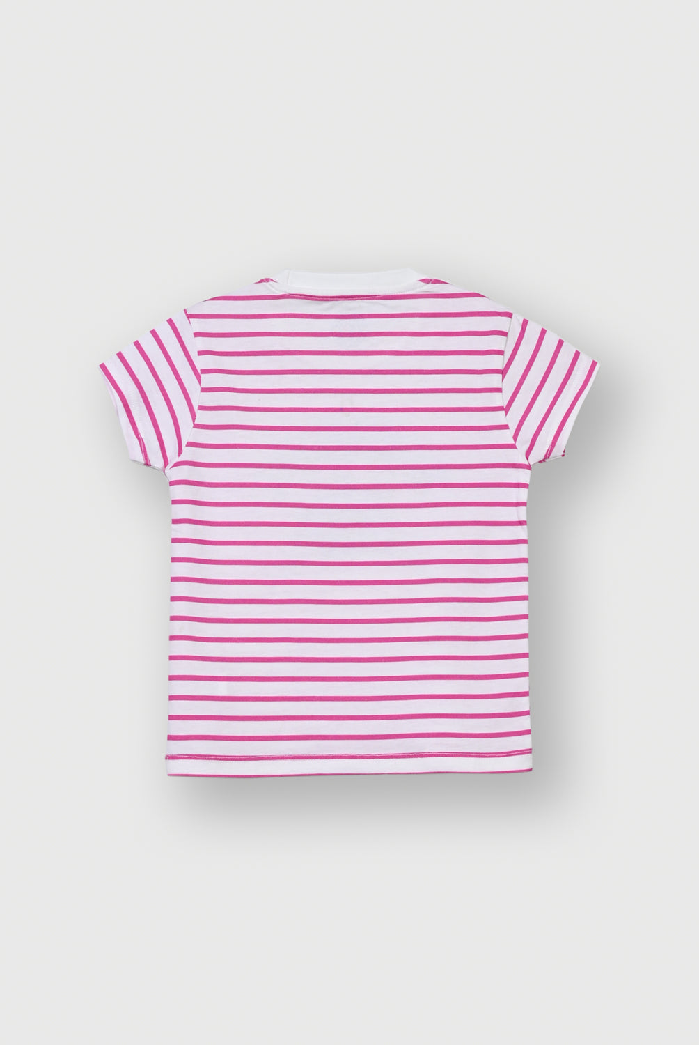 Girls Pink and White Striped T-Shirt