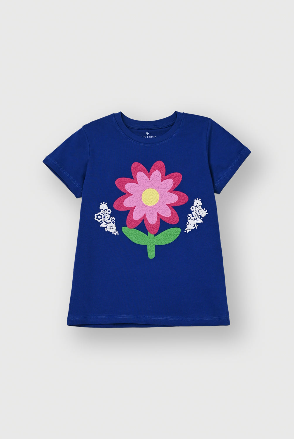 Girls Royal Blue Floral T-Shirt | Giggles Crew Kids Clothing Pakistan |
