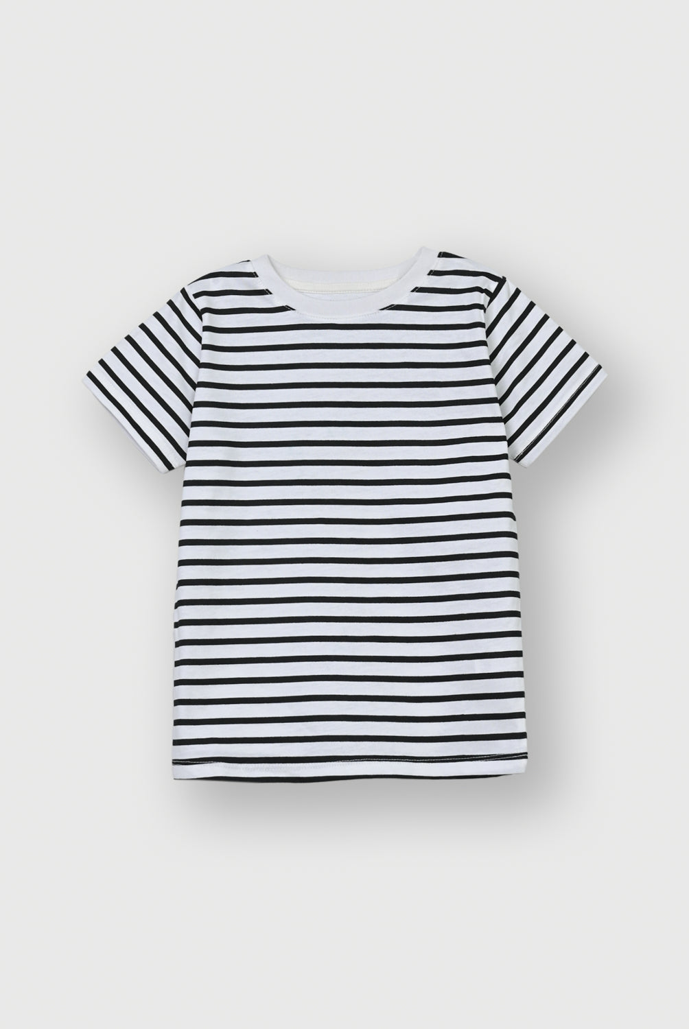 Boys Black and White Striped T-Shirt